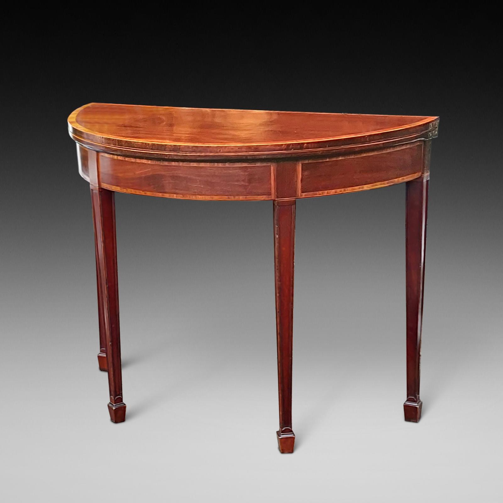 George III Mahogany Demi-lune Folding Tea Table (1 of 8)