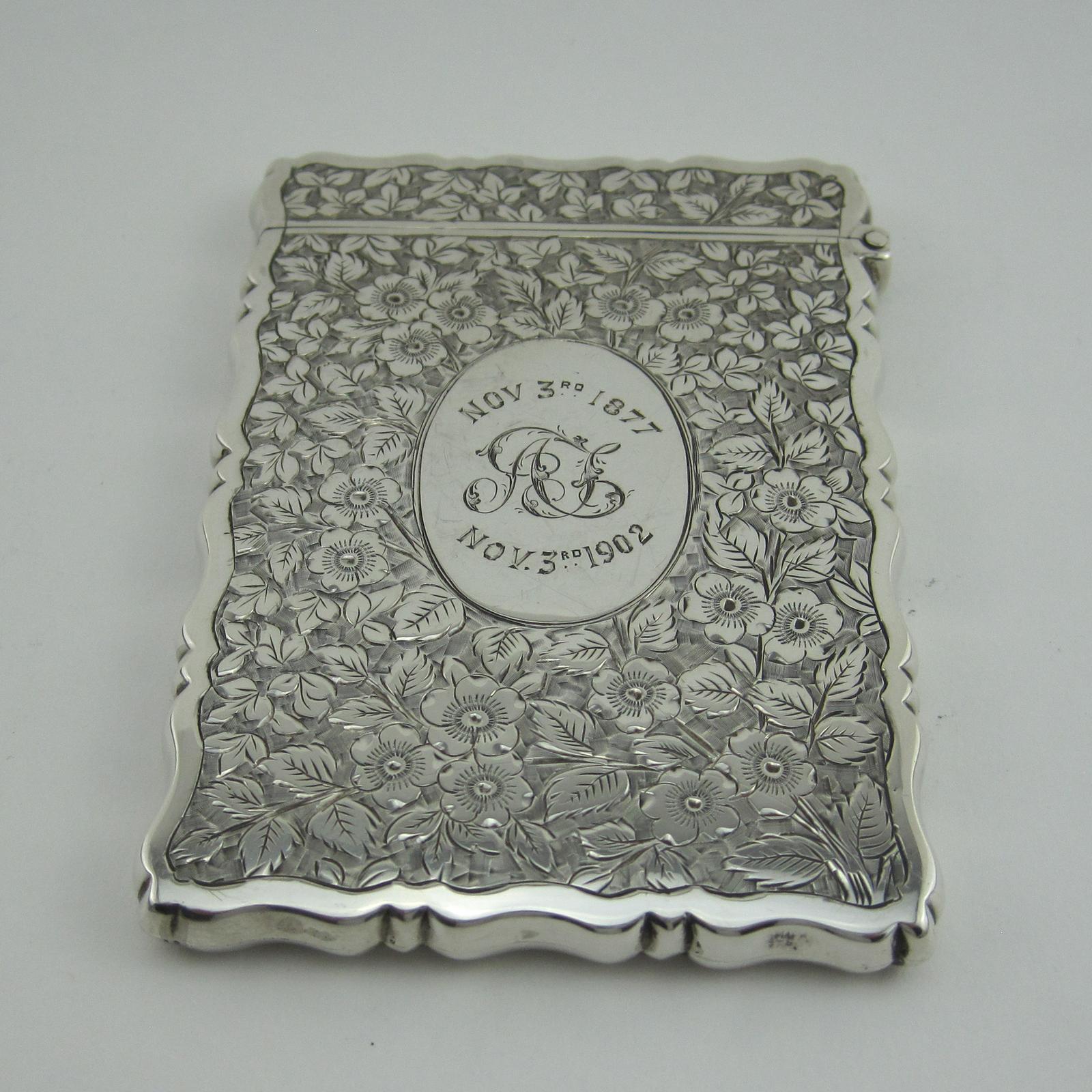Pretty Edwardian Silver Card Case (1 of 6)
