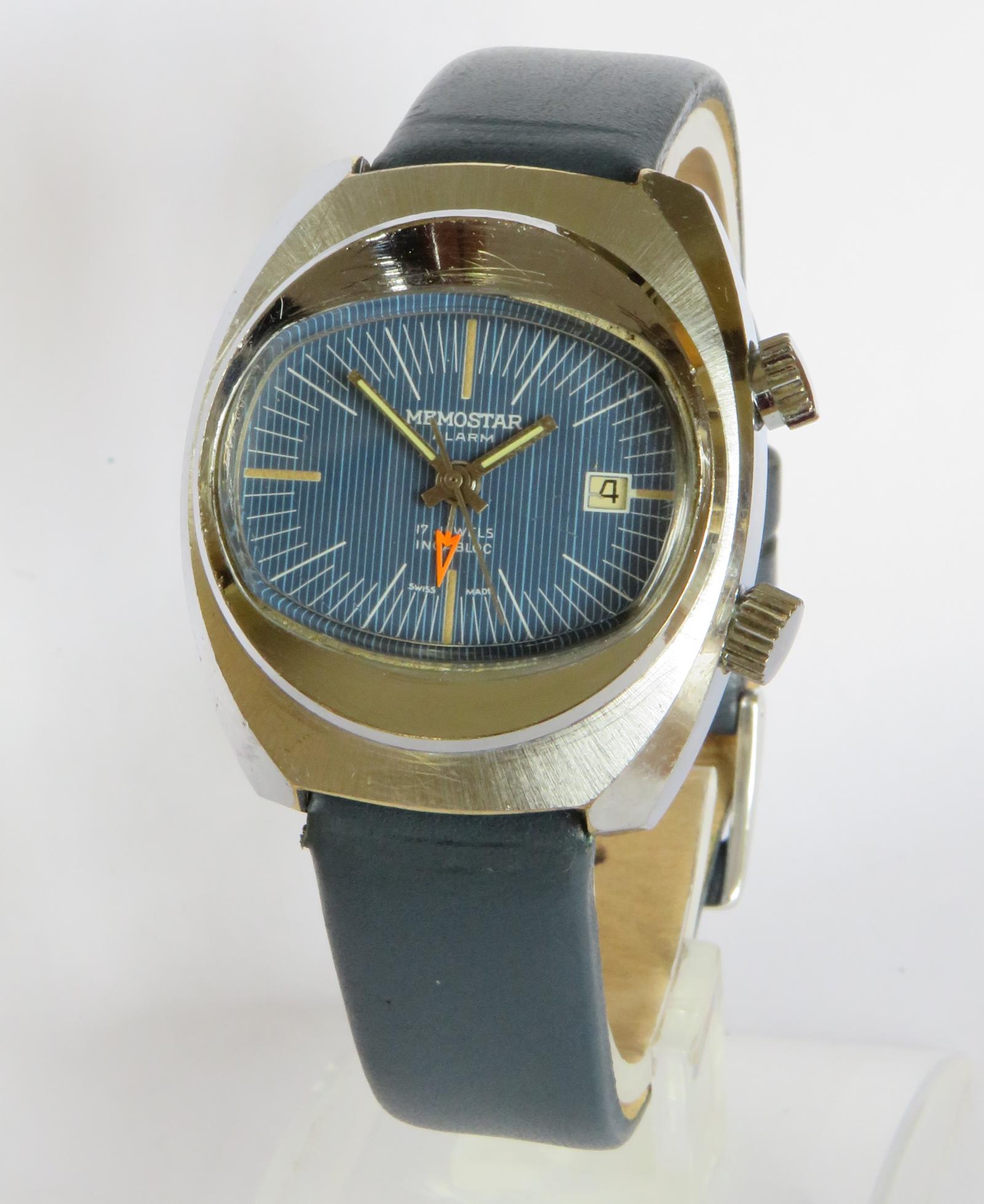 Watch : Gents 1970s Memostar Alarm Wristwatch (1 of 4)
