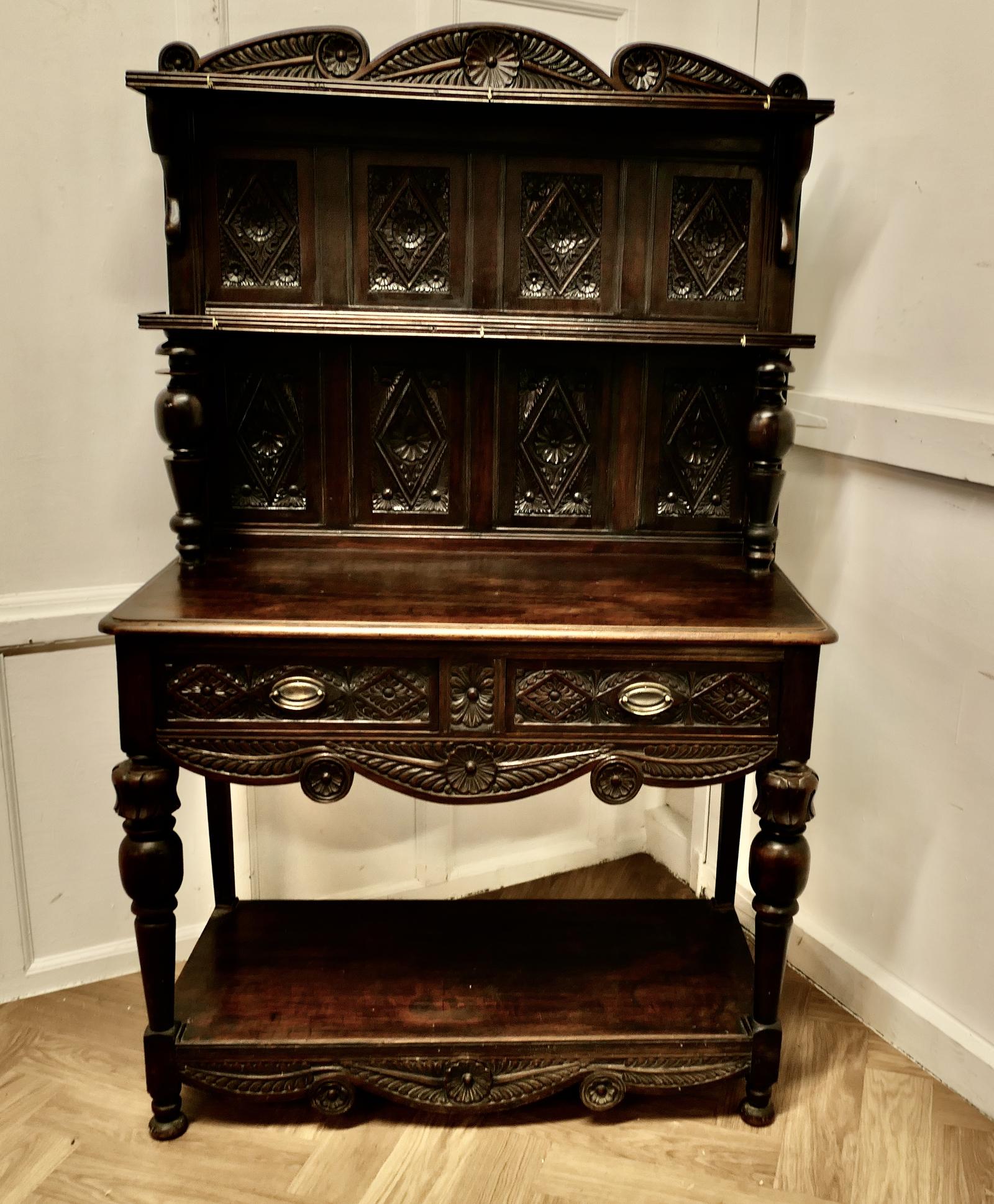 18th Century Carved Dresser with Geometric Carvings (1 of 5)