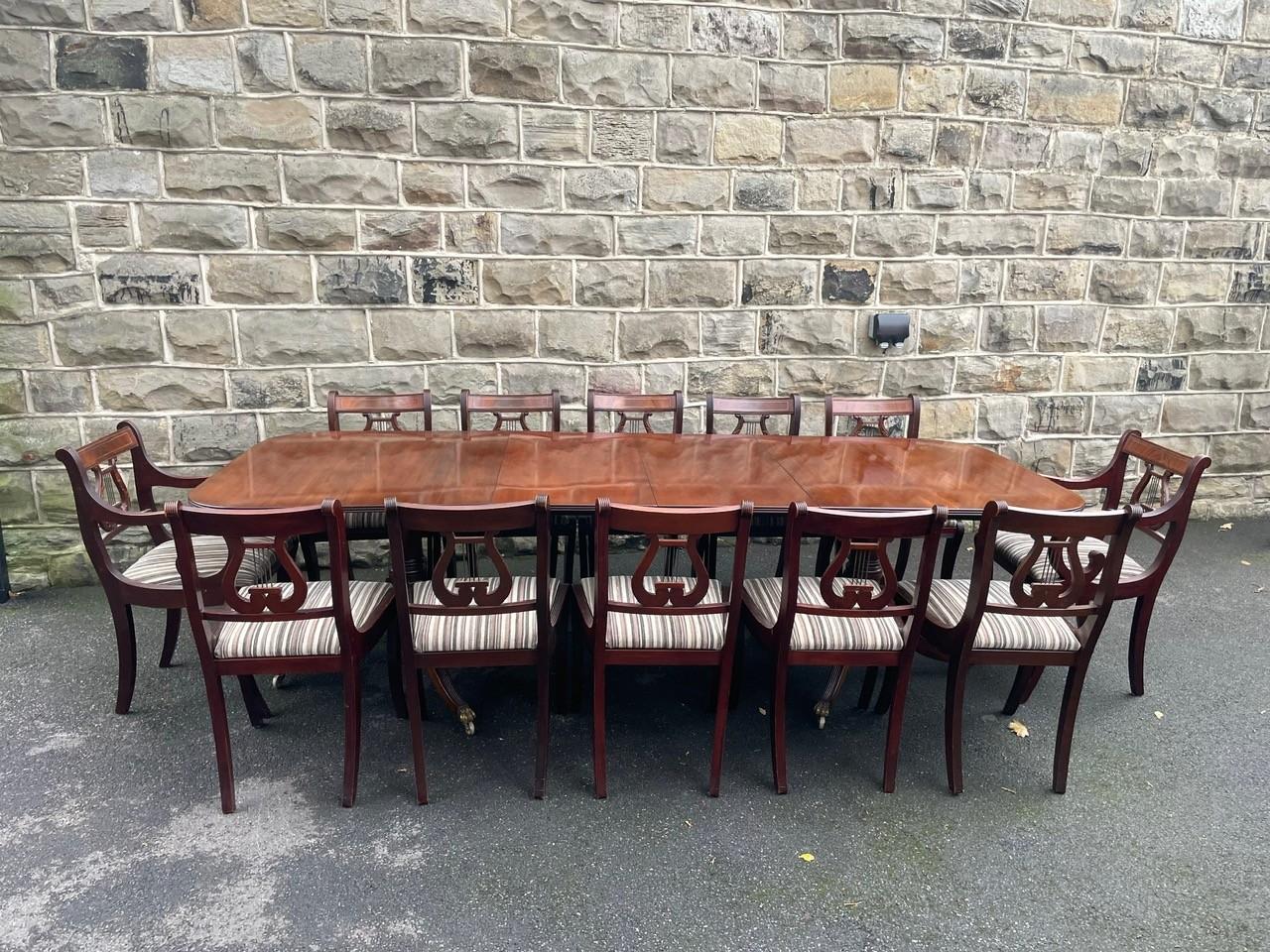Antique Mahogany Dining Table & 12 Matching Chairs (1 of 32)