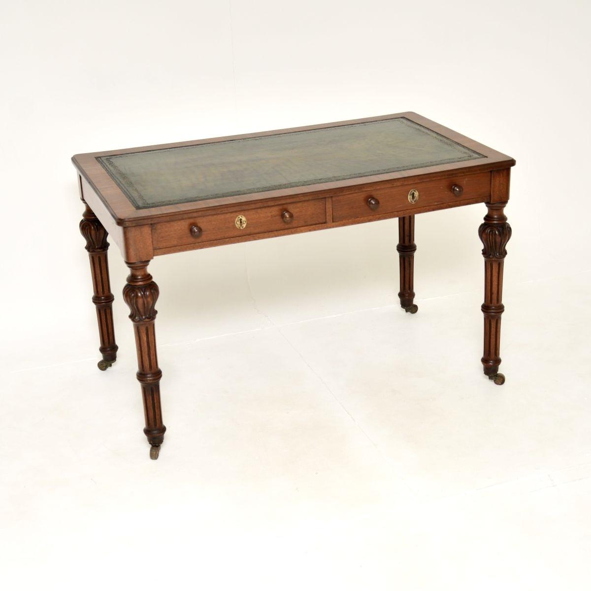 Antique William IV Walnut Partners Writing Table / Desk (1 of 9)
