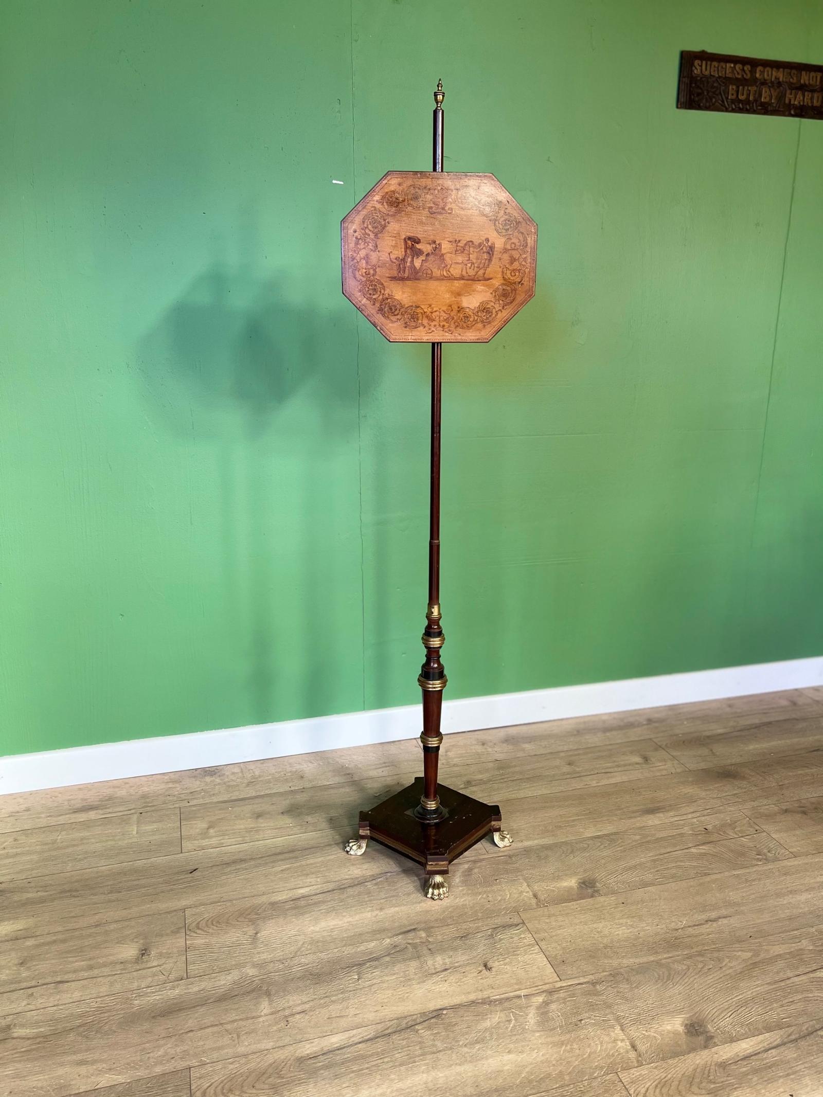 Rare Regency Original Fire Screen With Adjustable Poker Work Panel (1 of 5)