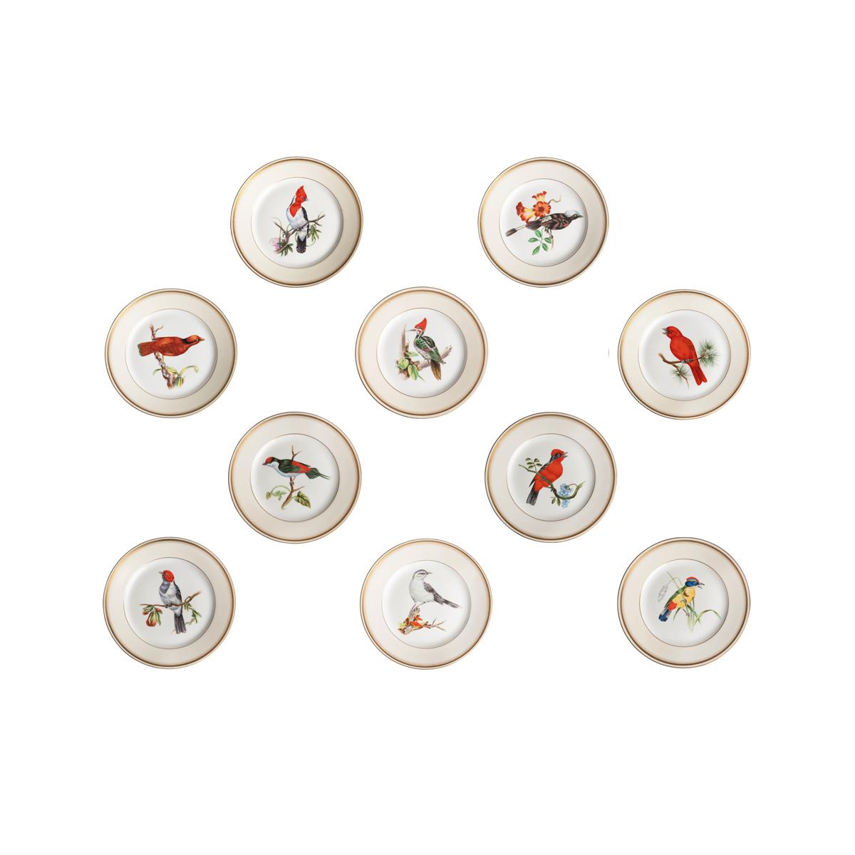 Set of 10 Hand Painted Porcelain Vista Alegre Dessert Plates (1 of 7)