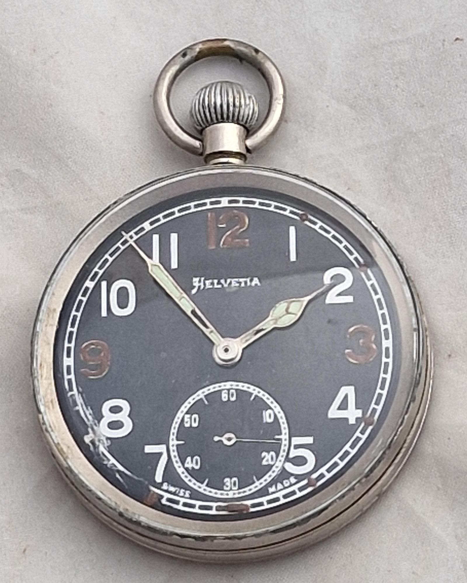 Helvetia WW2 Military Pocket Watch (1 of 3) Helvetia WW2 Military Pocket Watch (1 of 3)