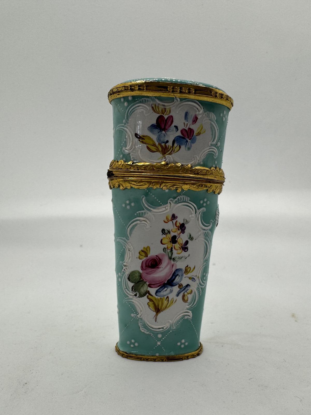 Antique Bilston Enamel Etui / Sewing Box Case c.1770 (1 of 15)