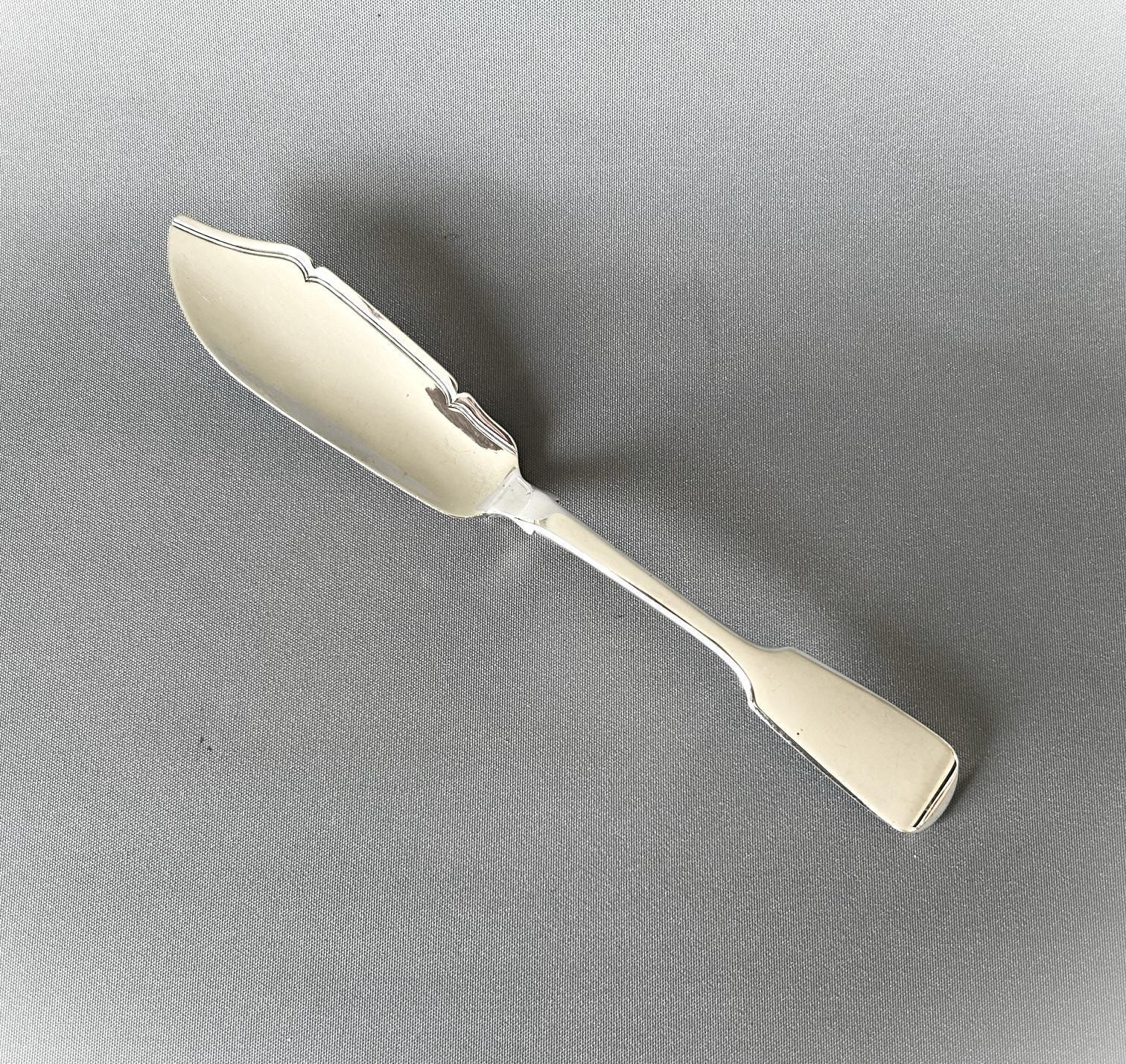 Handsome Early Victorian All Silver Butter Spreader (1 of 6)