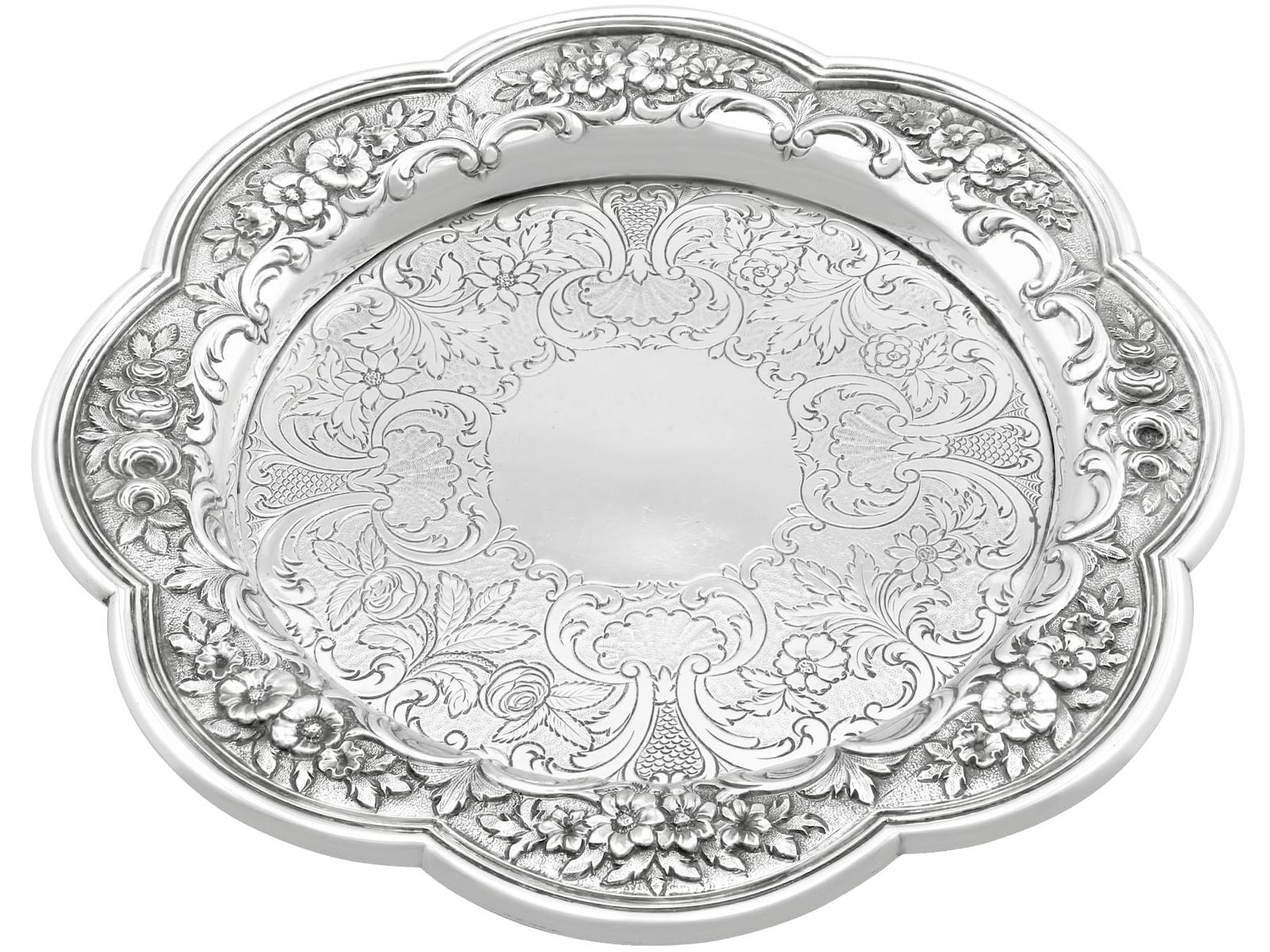 Antique Victorian Scottish Sterling Silver Teapot Stand (1 of 11)