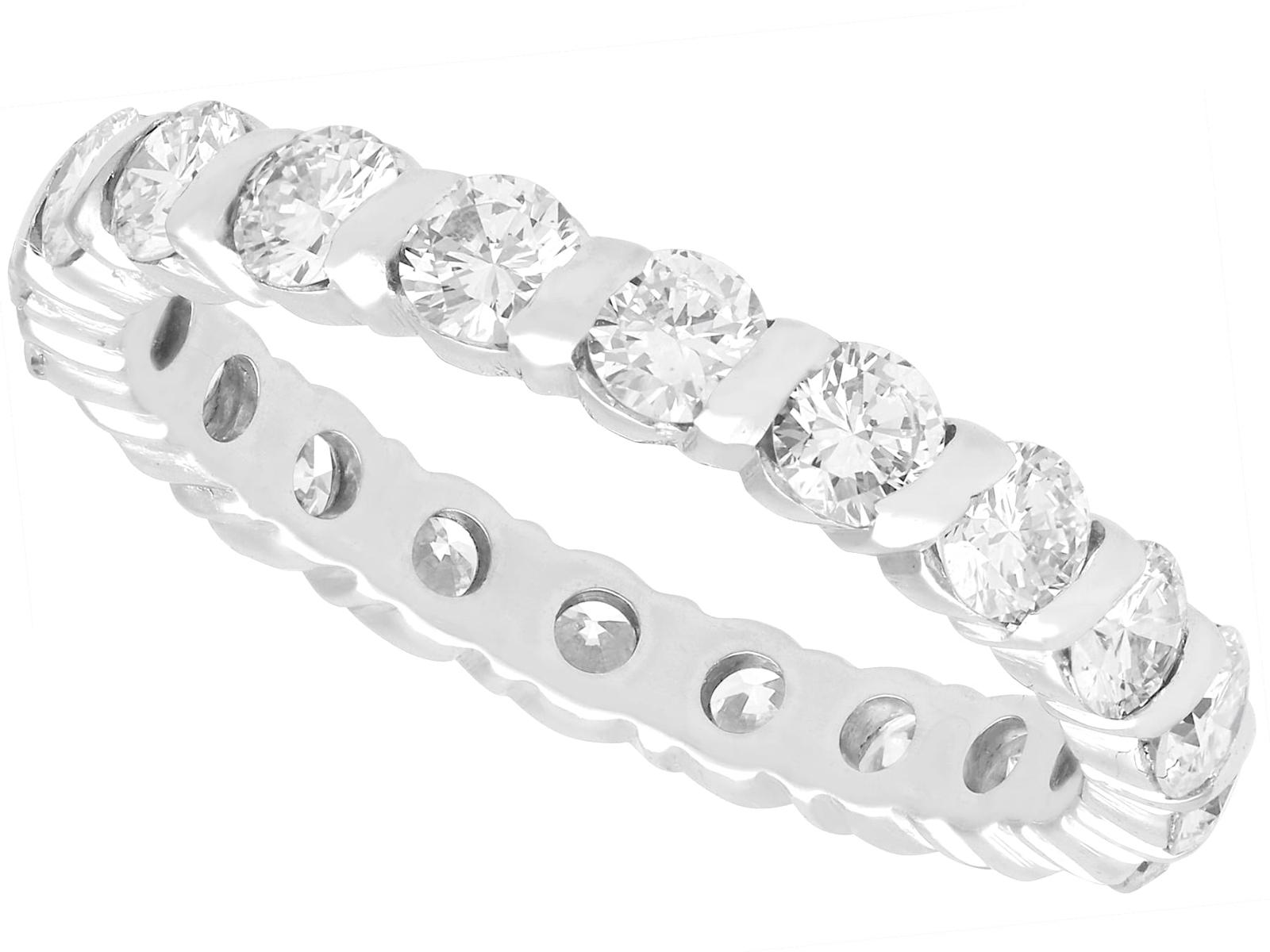 Vintage French 1.88ct Diamond & 18ct White Gold Full Eternity Ring c.1980 (1 of 9)