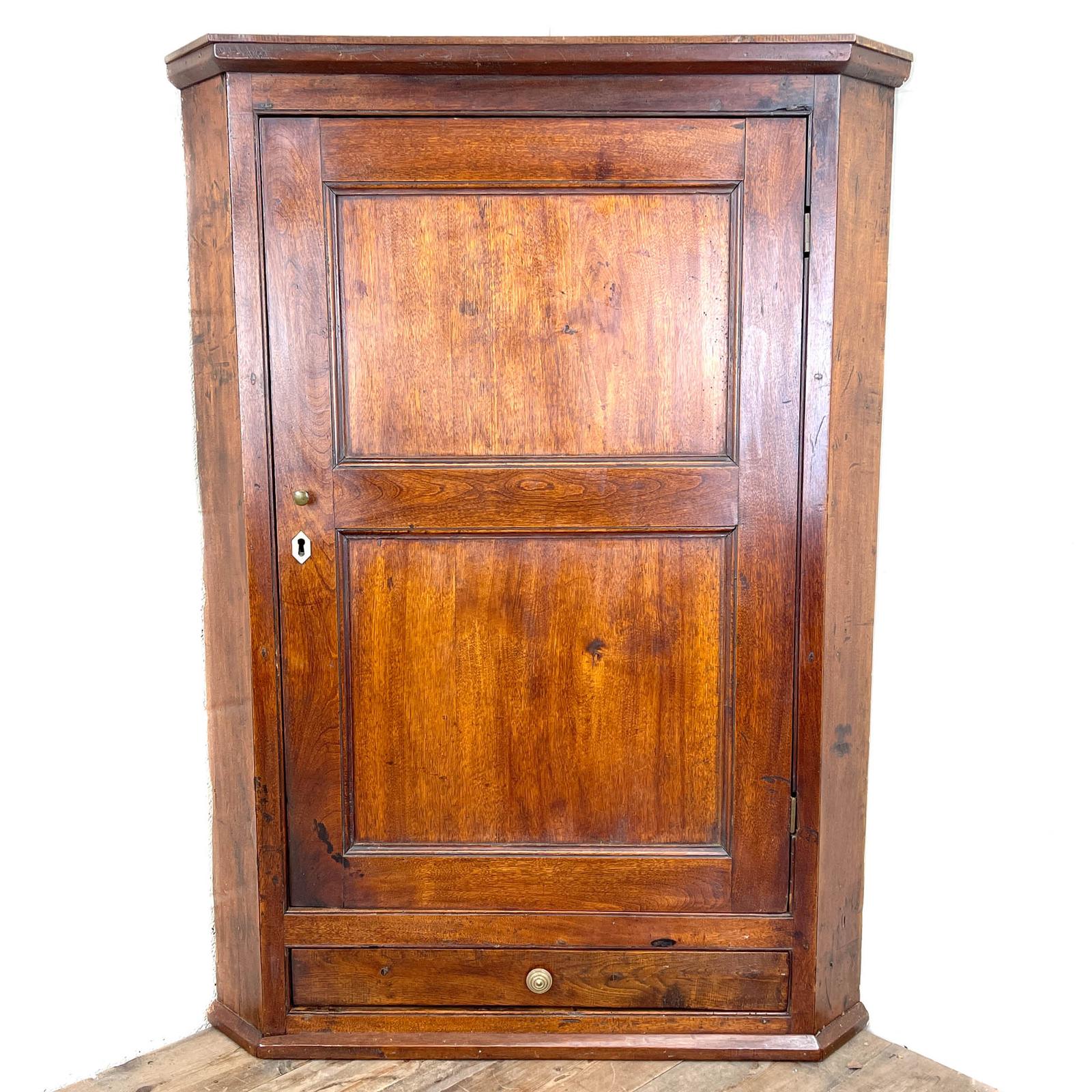 Antique Georgian Fruitwood Corner Cupboard (1 of 7)