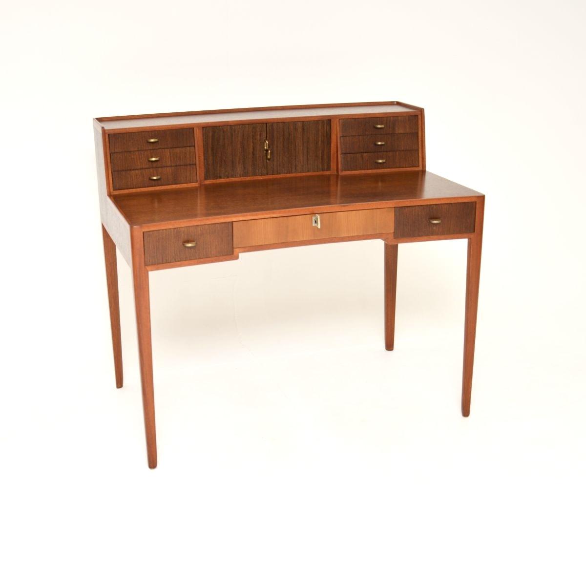 Vintage Swedish Walnut and Satin Wood Writing Desk (1 of 11)