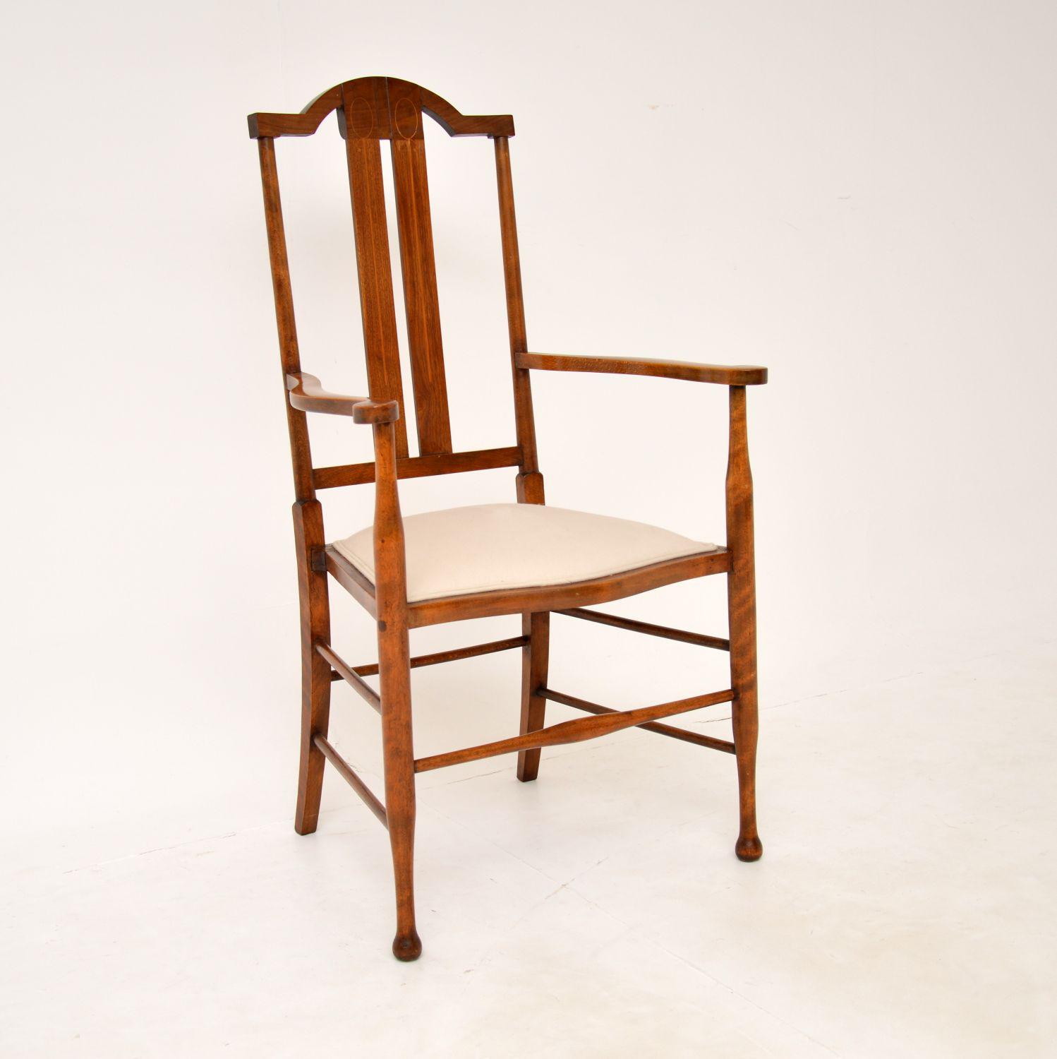 Antique Edwardian Inlaid Mahogany Armchair (1 of 9) Antique Edwardian Inlaid Mahogany Armchair (1 of 9)