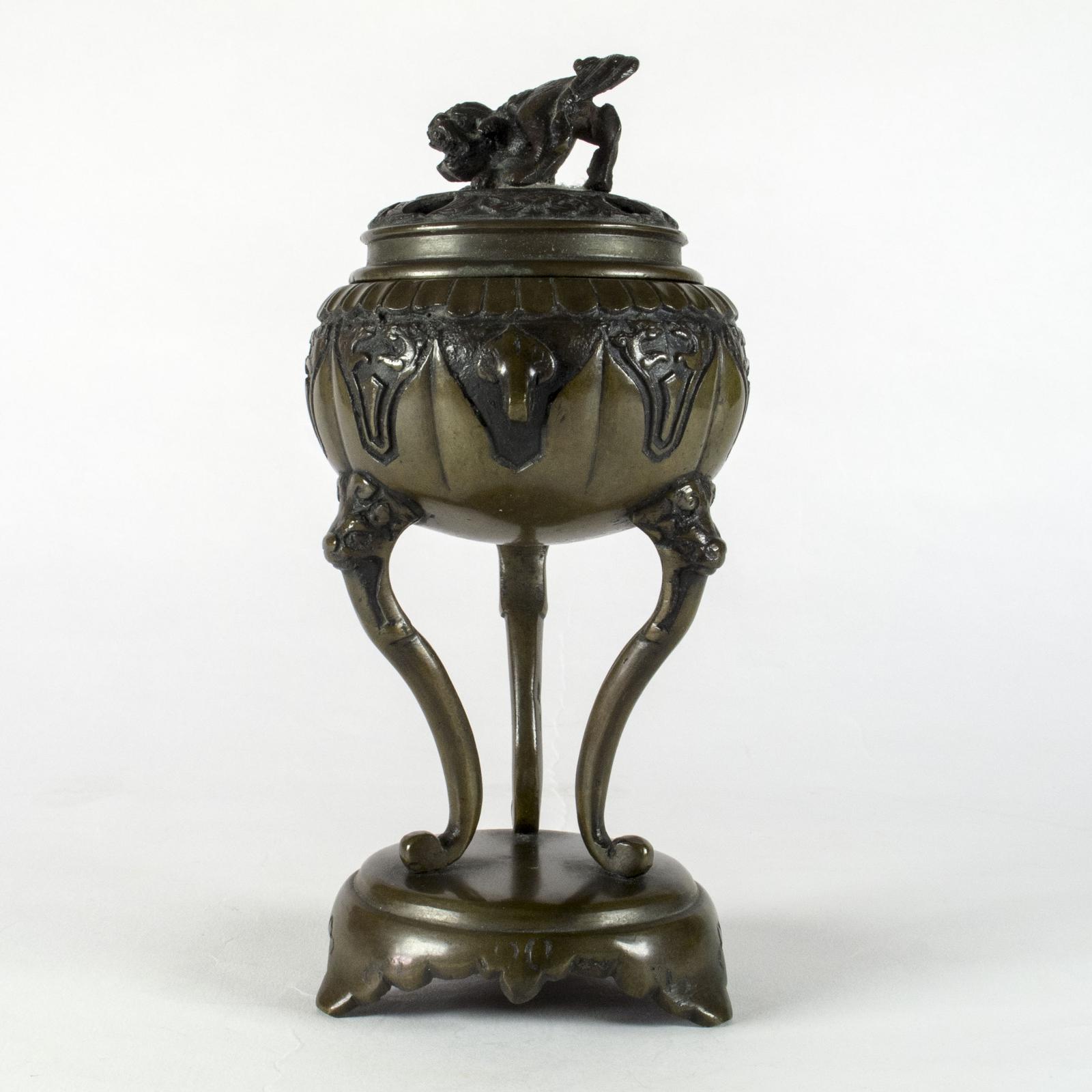 Meiji Period Chinese Bronze Tripod Censer (1 of 8)