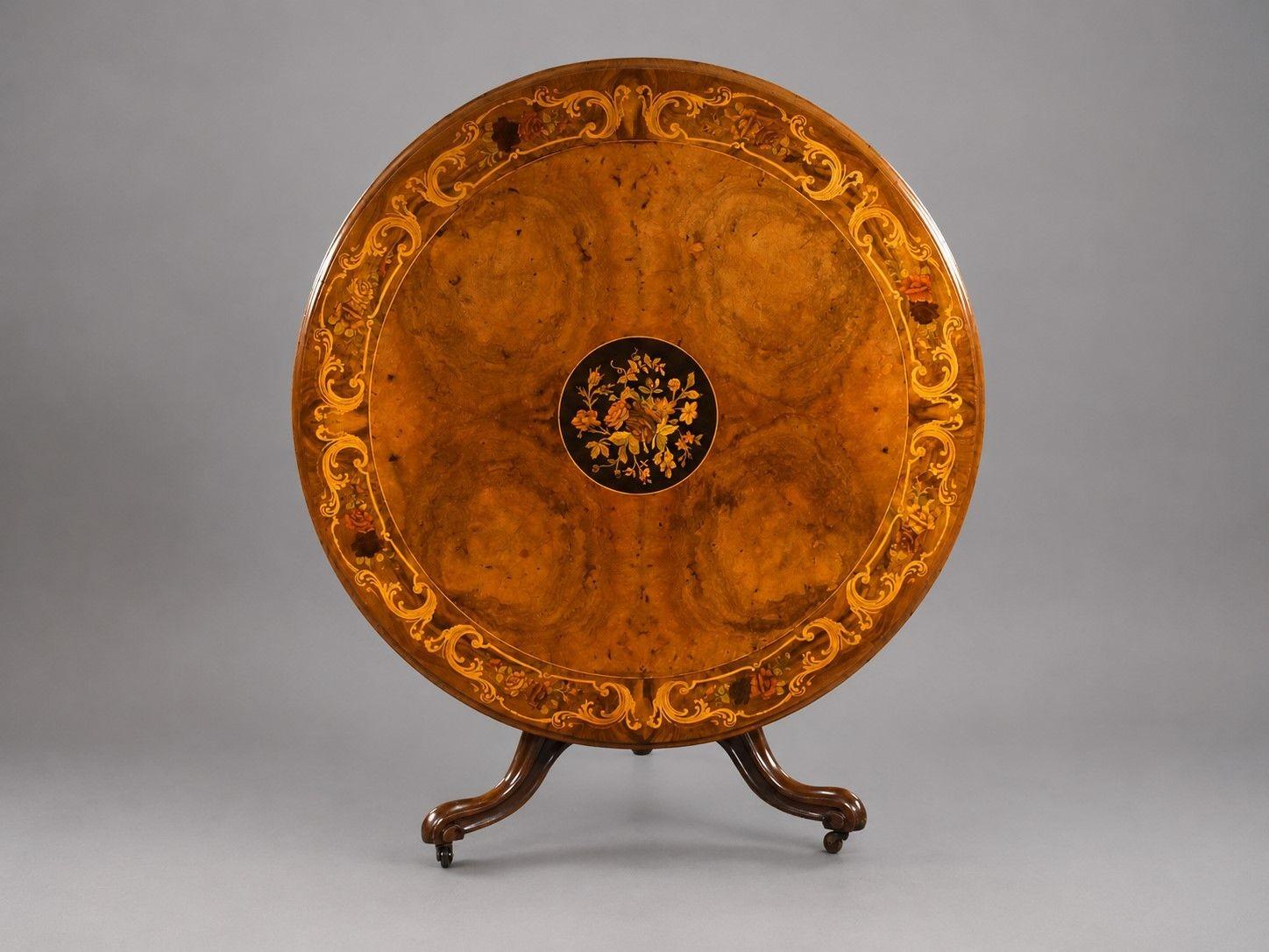 Victorian Burr Walnut & Marquetry Circular Breakfast Table (1 of 14) Victorian Burr Walnut & Marquetry Circular Breakfast Table (1 of 14)