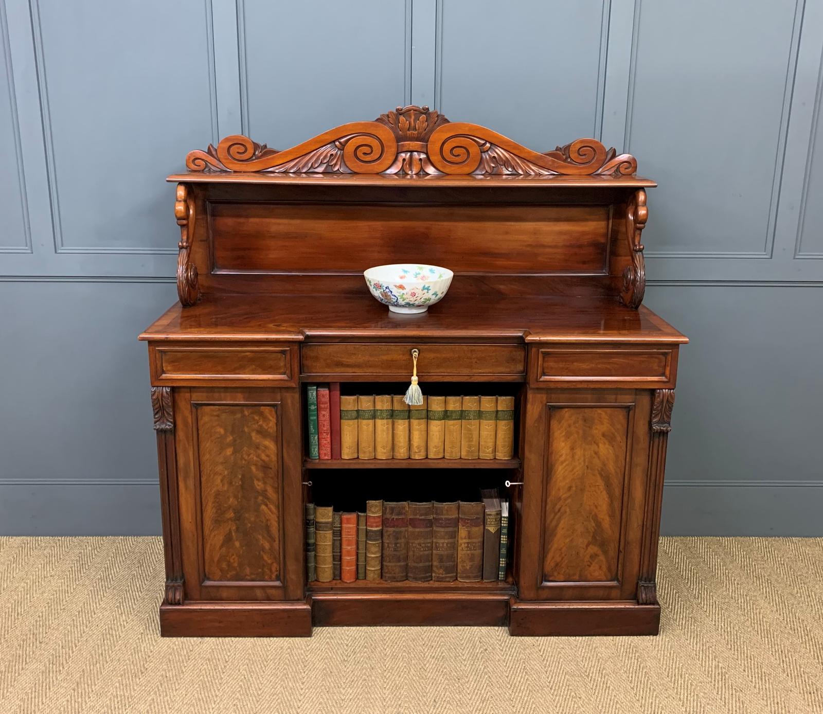 Early 19th Century Flame Mahogany Chiffonier Bookcase (1 of 22) Early 19th Century Flame Mahogany Chiffonier Bookcase (1 of 22)