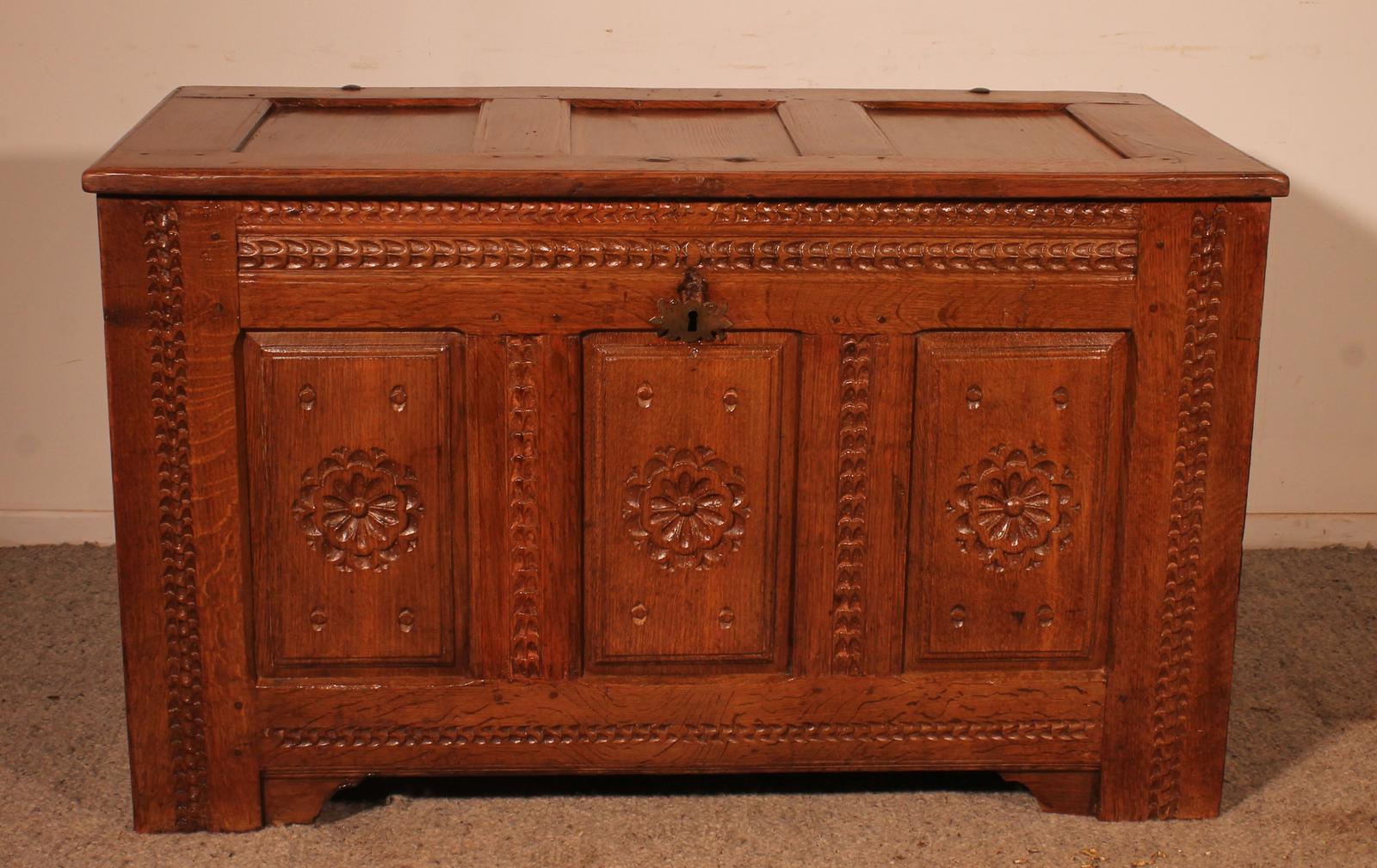 Renaissance Oak Chest - 17th Century (1 of 13)