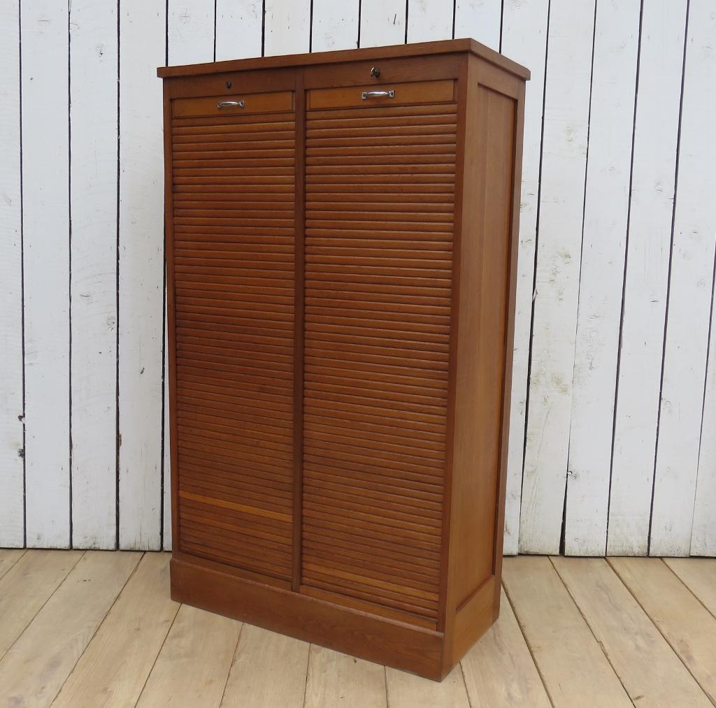 Mid 20th Century Double Tambour Front Filing Cabinet (1 of 10)