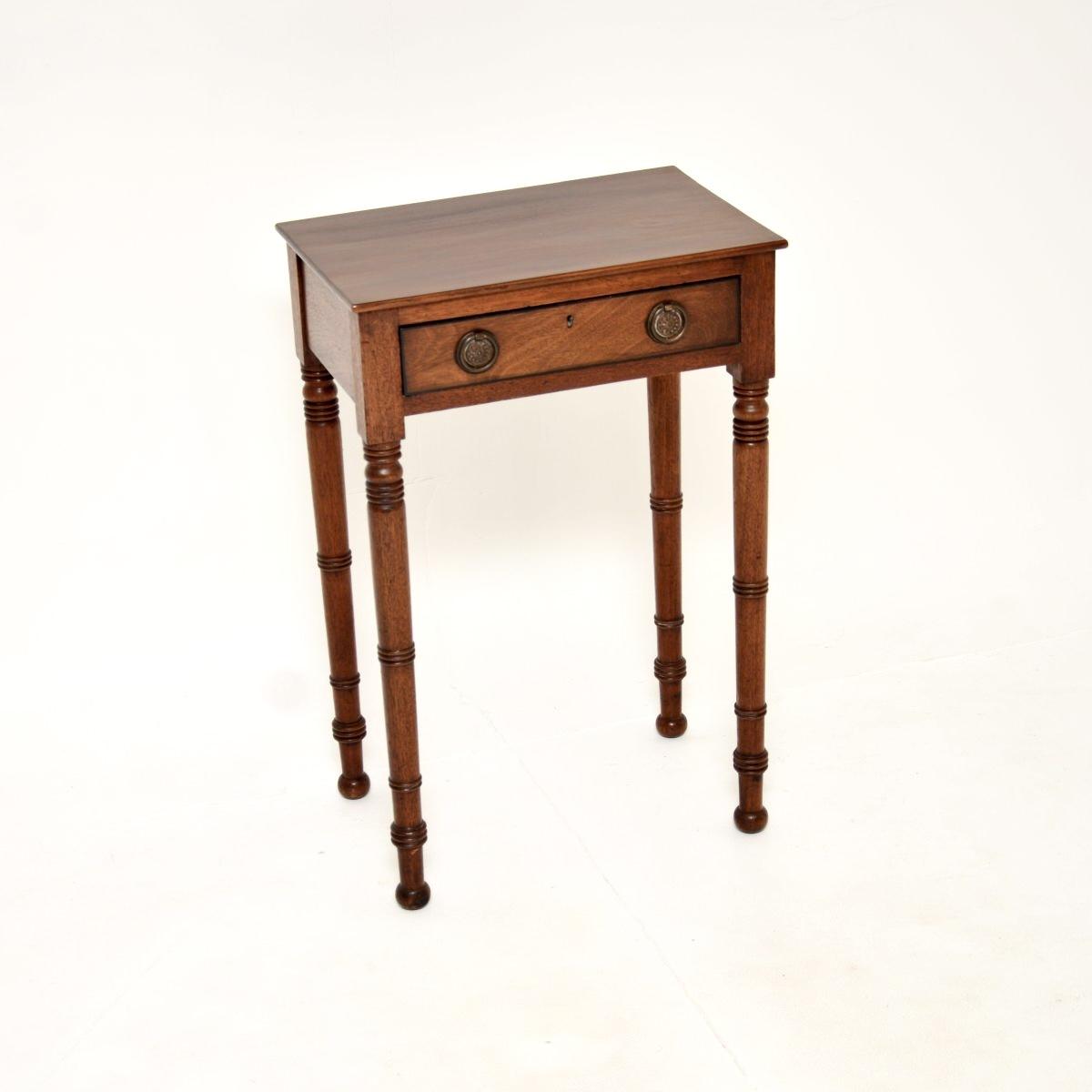 Antique Georgian Period Mahogany Side Table (1 of 9)