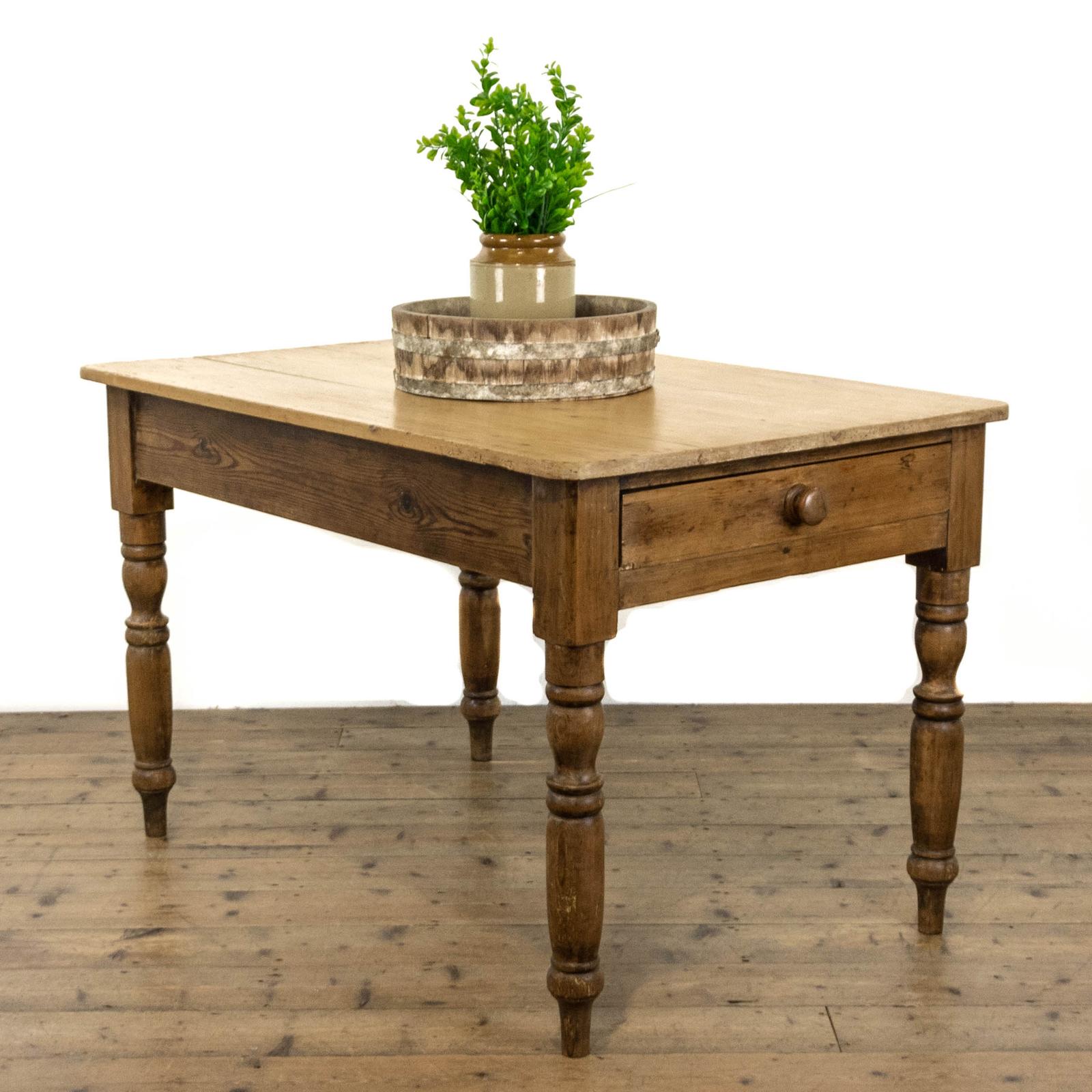 Antique Pine Farmhouse Kitchen Table with Drawer (1 of 10) Antique Pine Farmhouse Kitchen Table with Drawer (1 of 10)
