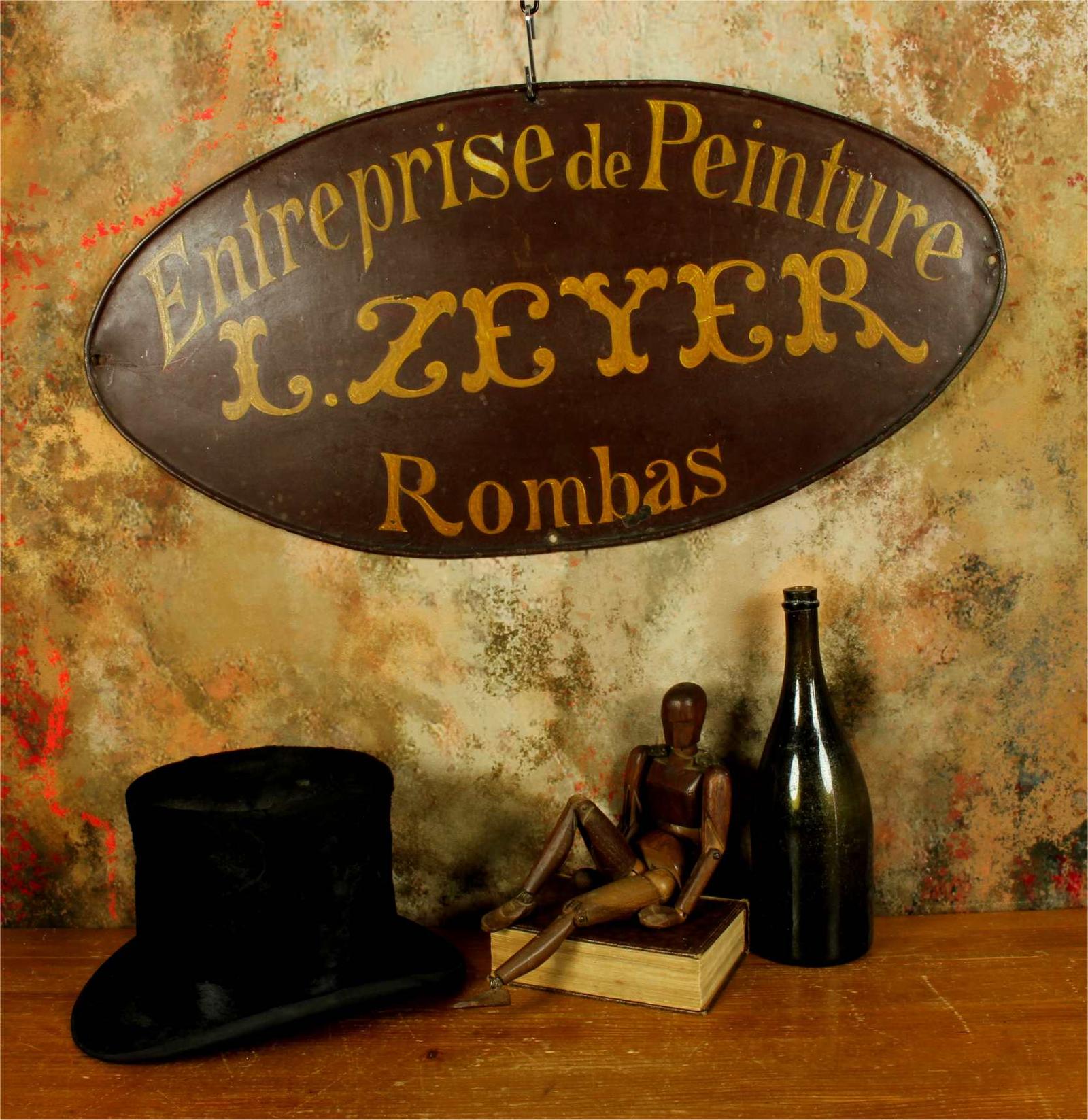 Antique French Painter Tradesman Sign - Entreprise de Peinture - Rombas (1 of 24) Antique French Painter Tradesman Sign - Entreprise de Peinture - Rombas (1 of 24)