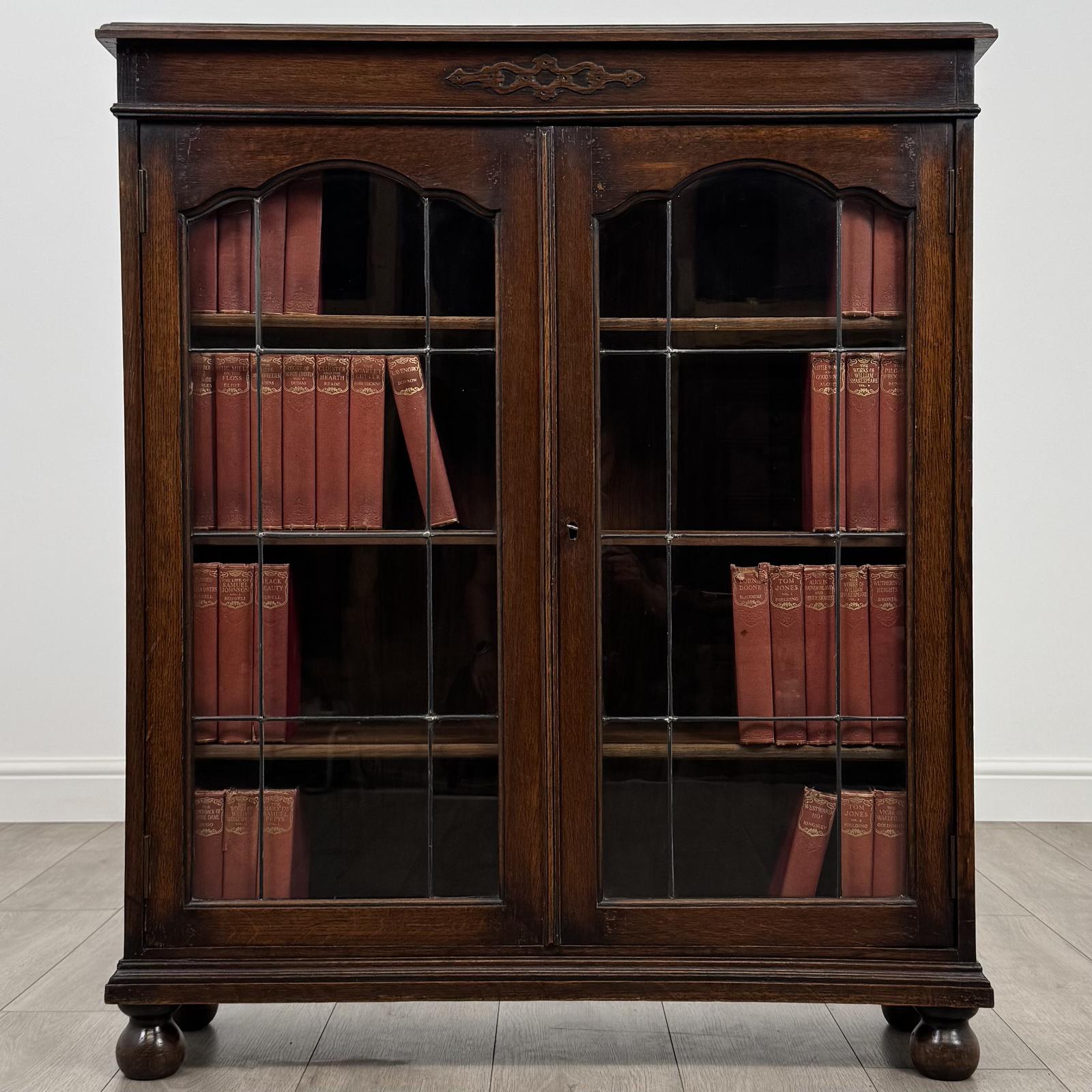 Antique 20th Century Good Quality Display Cabinet In Oak (1 of 11)