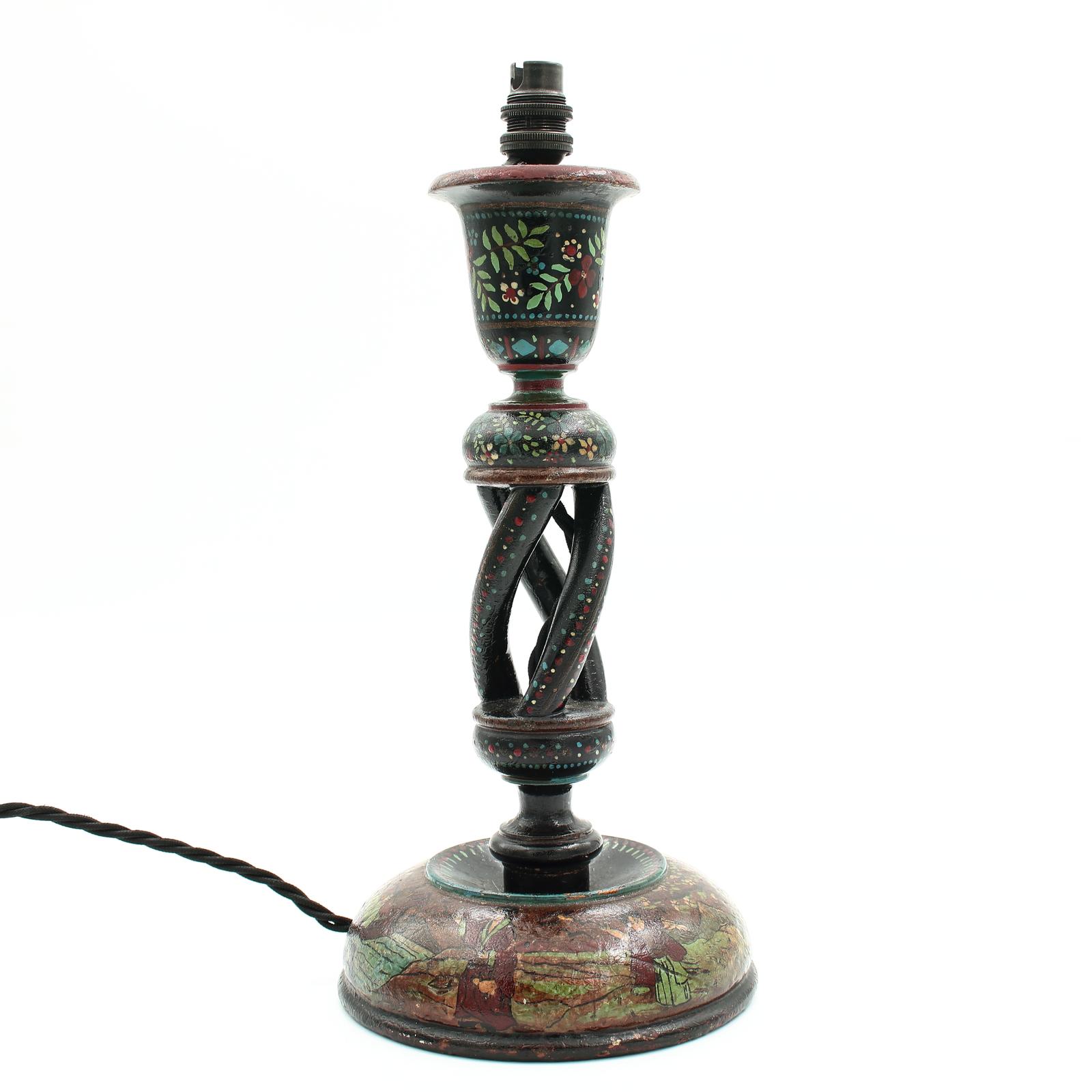 Kashmir Lacquer Wooden Table Lamp Converted Candlestick (1 of 20) Kashmir Lacquer Wooden Table Lamp Converted Candlestick (1 of 20)