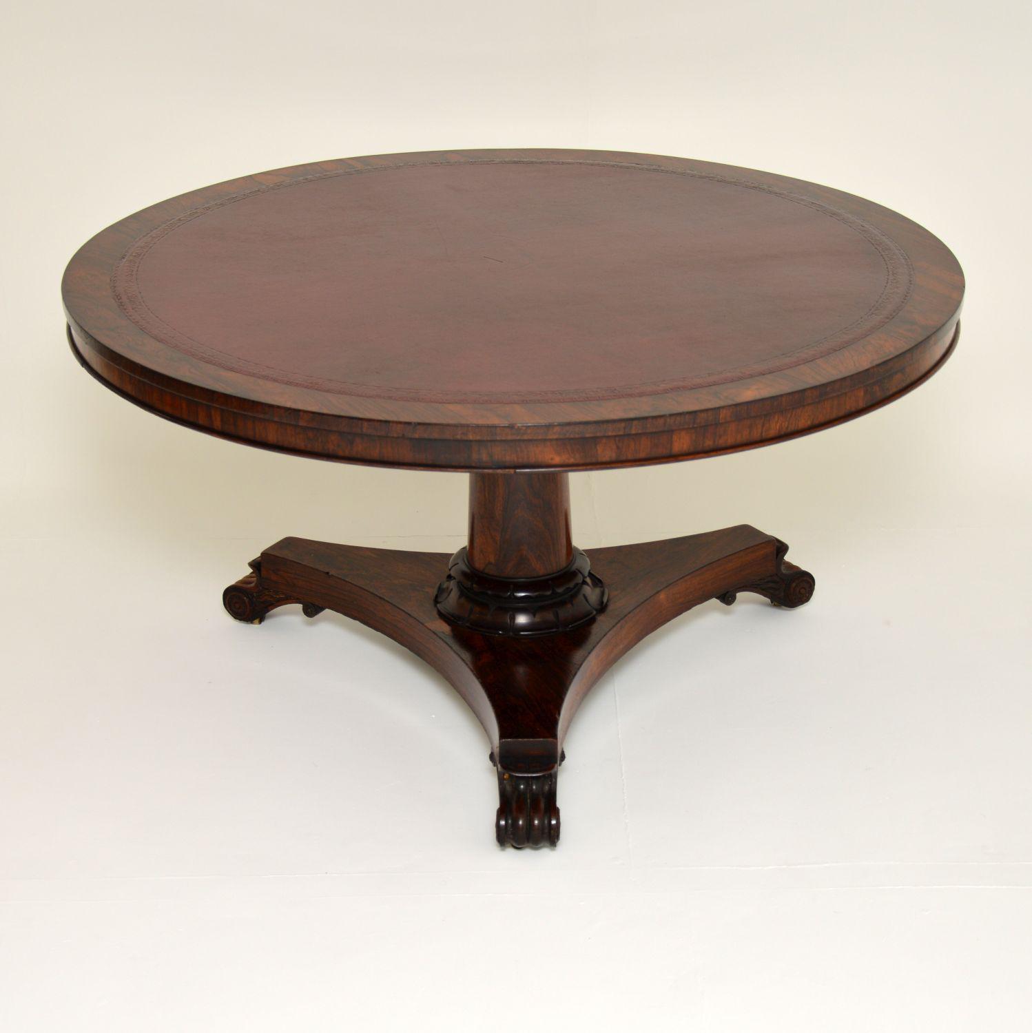 Antique William IV Rosewood Leather Top Drum, Dining or Centre Table (1 of 11) Antique William IV Rosewood Leather Top Drum, Dining or Centre Table (1 of 11)