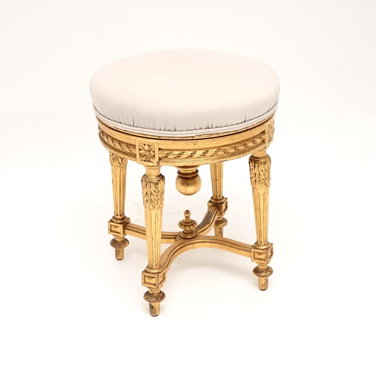 Antique French Giltwood Stool (1 of 8) Antique French Giltwood Stool (1 of 8)