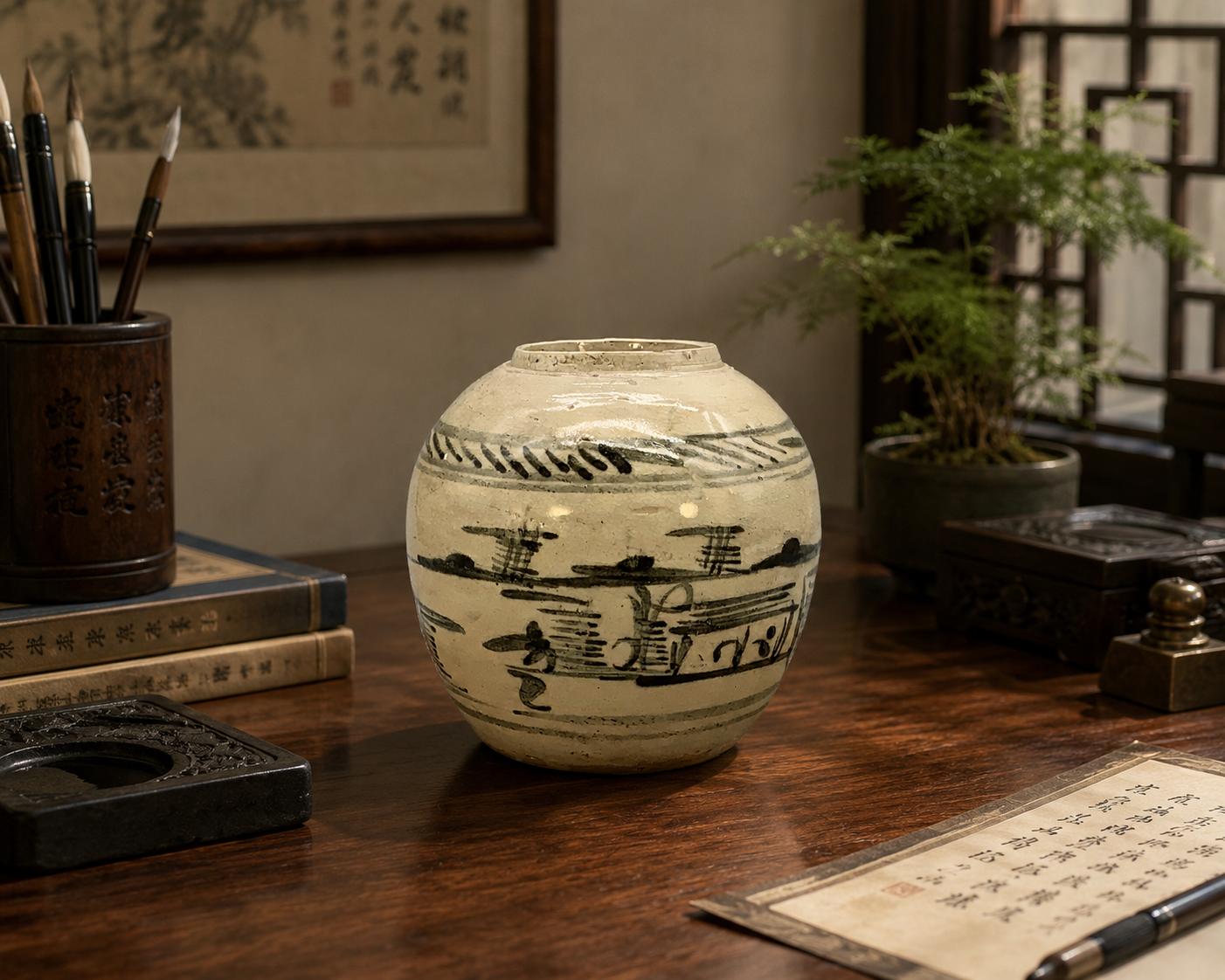 Original 17th Century Chinese Ming Dynasty Provincial Pottery Ginger Jar (Guan) (1 of 14) Original 17th Century Chinese Ming Dynasty Provincial Pottery Ginger Jar (Guan) (1 of 14)