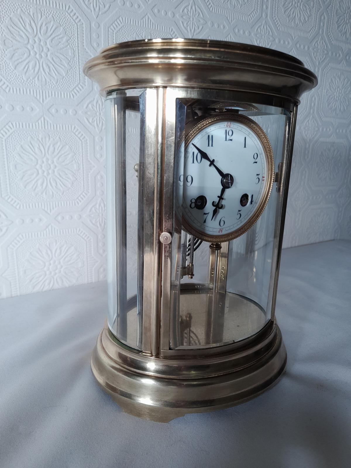 Oval, 4 Glass Sided Mantel / Table Clock (1 of 3)
