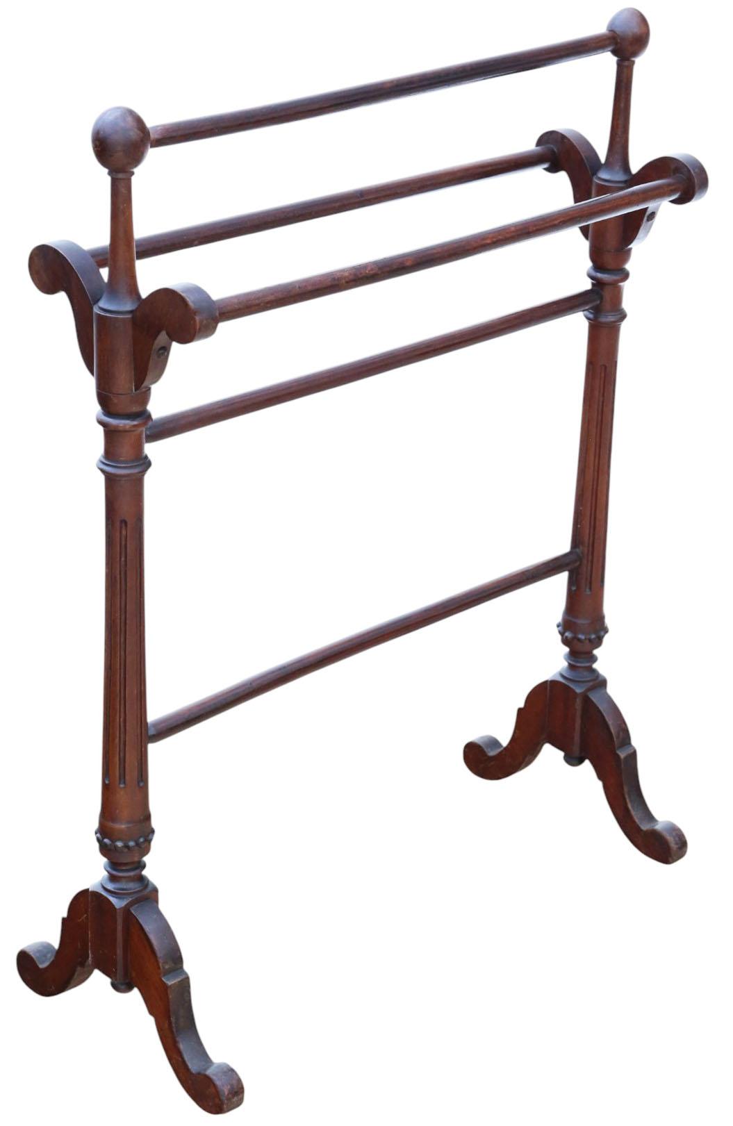 Antique 19th Century Mahogany Towel Rail Stand – Quality (1 of 6) Antique 19th Century Mahogany Towel Rail Stand – Quality (1 of 6)