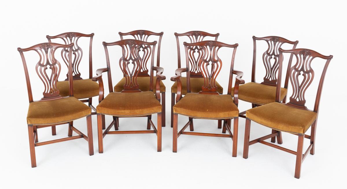 Set of 8 Mahogany Hepplewhite Style Dining Chairs (1 of 10)