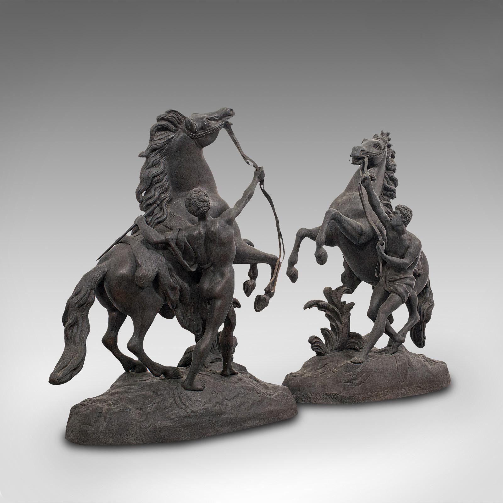 Collectible Antique Pair, Marly Horses, French, Bronze, Equine, Statue, Coustou (1 of 12)