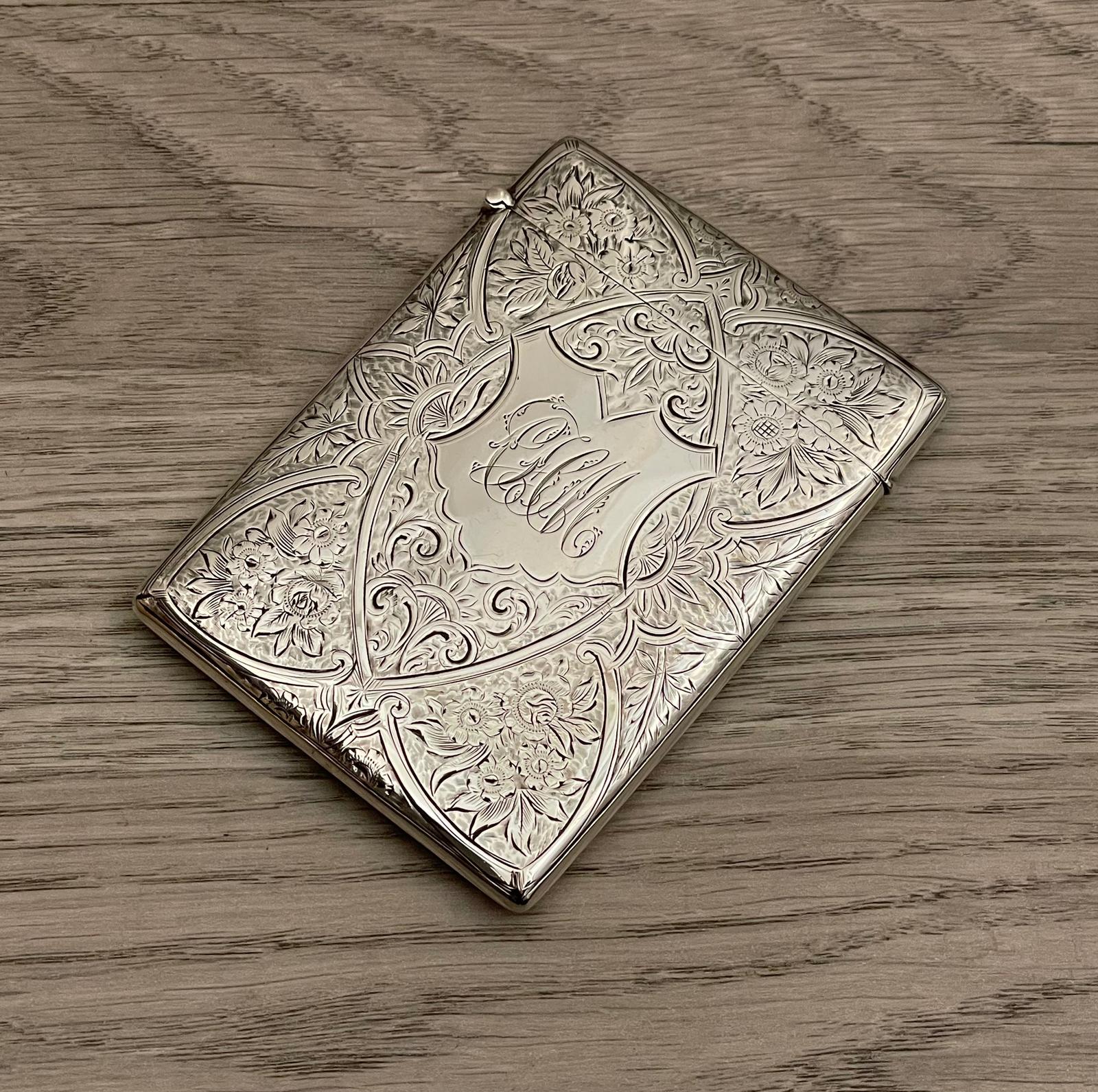 Beautiful Edwardian Solid Silver Card Case, 1902 (1 of 6)