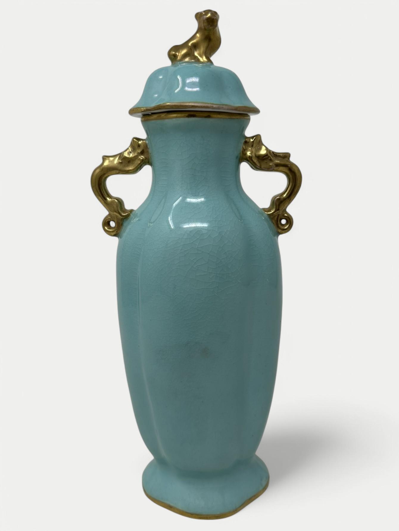 Antique Meissen Dresden Vase Urn Centerpiece Turquoise Blue Green Gilt Dragon (1 of 8) Antique Meissen Dresden Vase Urn Centerpiece Turquoise Blue Green Gilt Dragon (1 of 8)