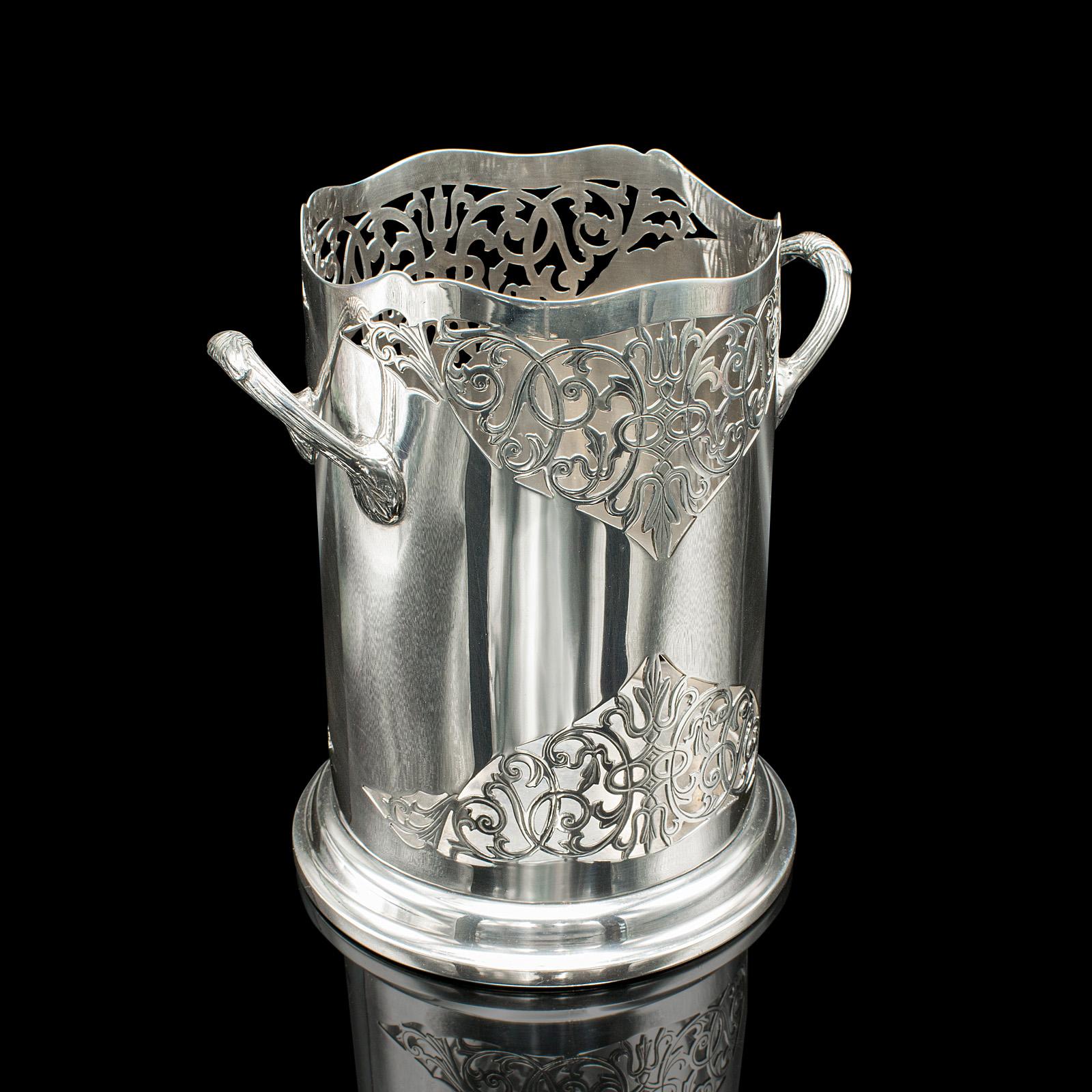 Antique Bottle Cooler, English, Silver Plate, Champagne Magnum Bucket, C.1920 (1 of 12)
