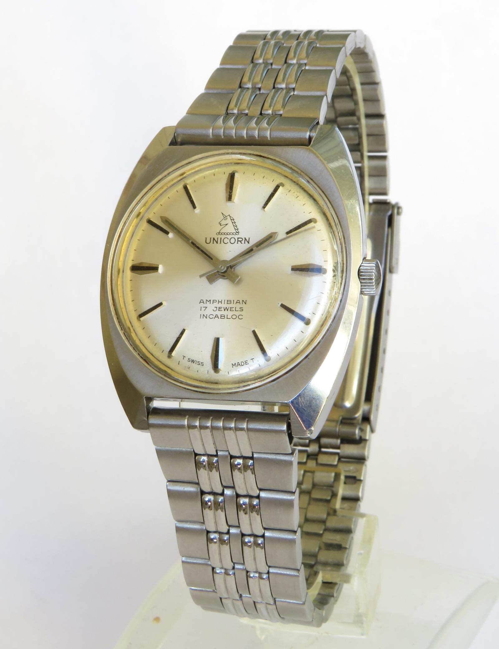 Watch : Gents Unicorn Amphibian Wrist Watch, C1970 (1 of 4)