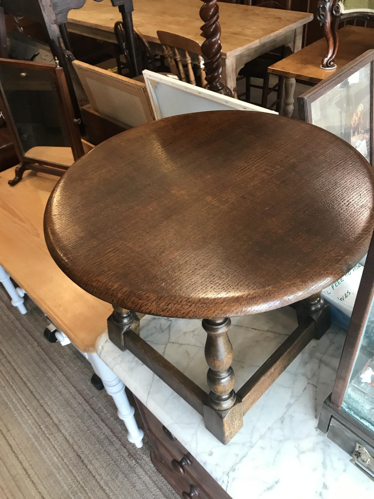 Small Oak Round Coffee Table (1 of 1)