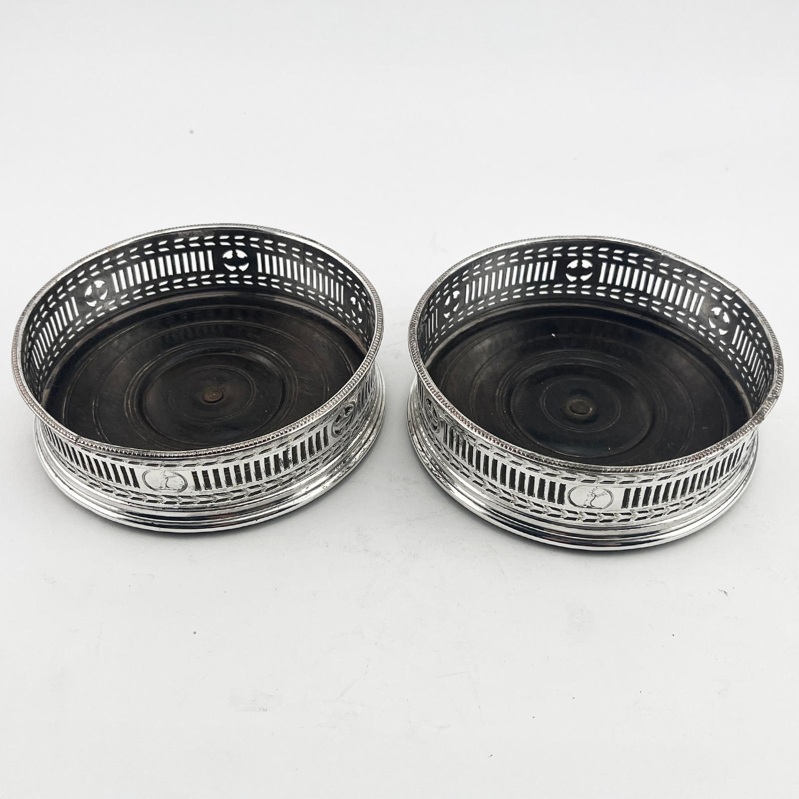 Pair of George III Old Sheffield Plate Wine Coasters (1 of 5)