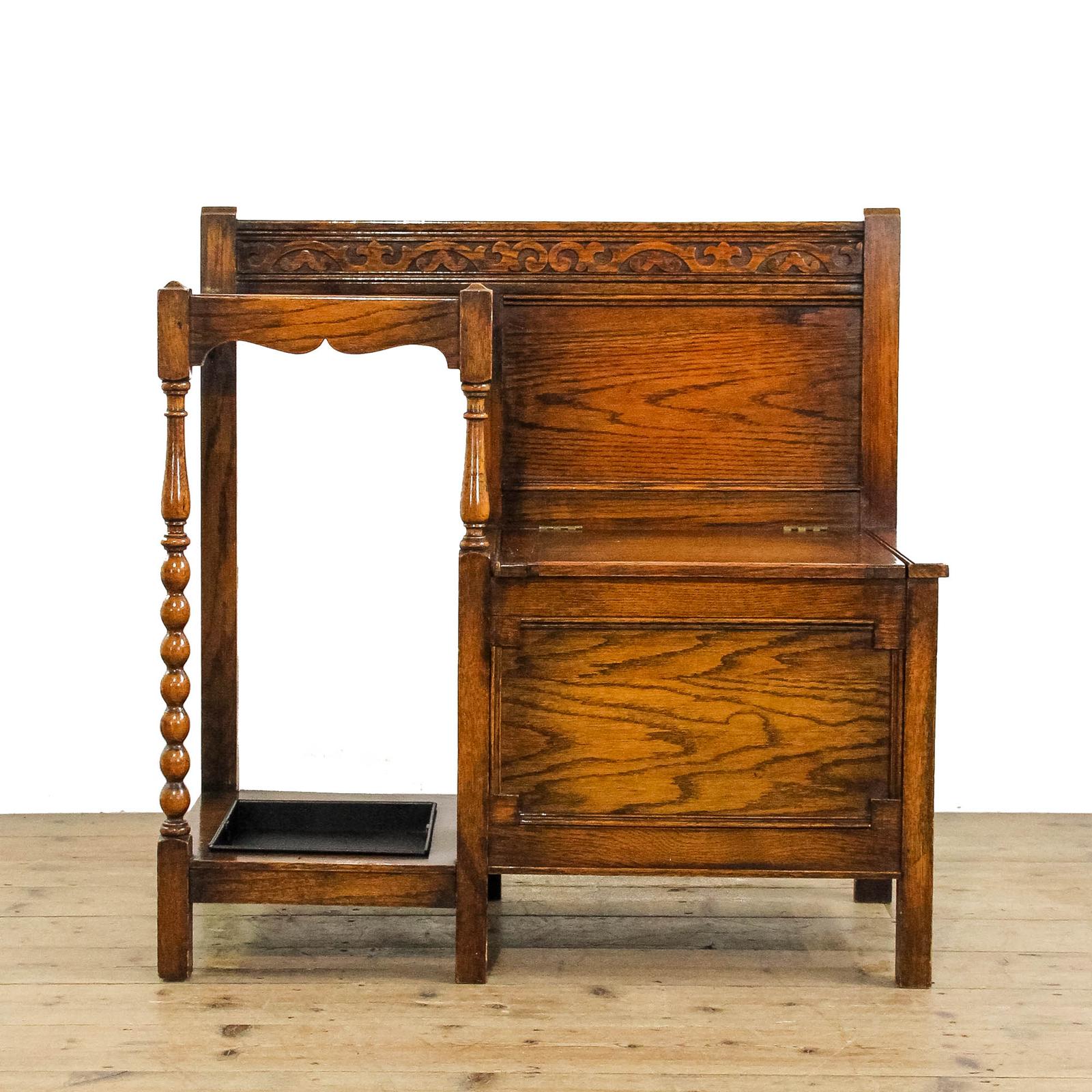 Antique 1920s Oak Hall Seat (1 of 10)