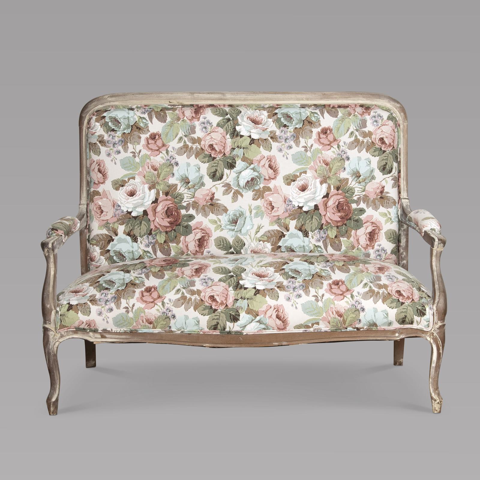 19th Century French Wooden Framed Settee (1 of 4)