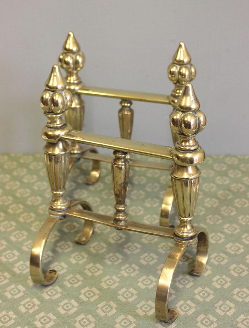 Pair Antique Brass Fire Dogs (1 of 6)