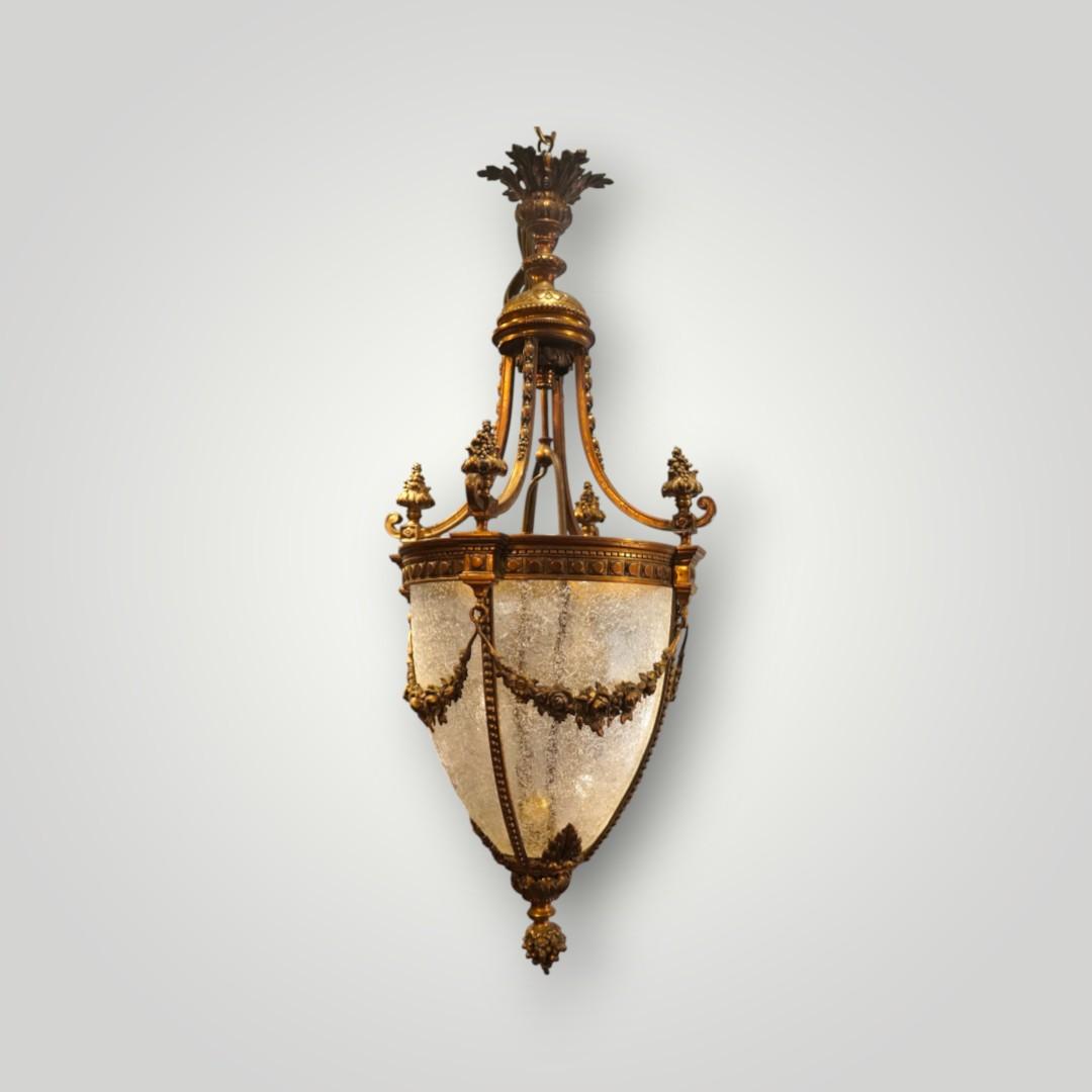 19th Century Gilt Bronze Antique Hall Lantern (1 of 13) 19th Century Gilt Bronze Antique Hall Lantern (1 of 13)