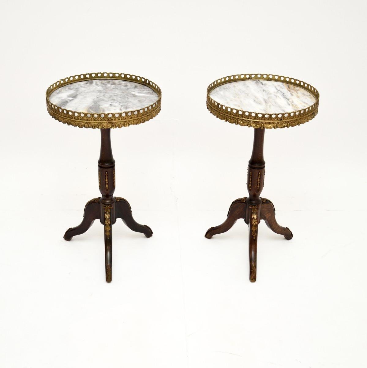 Pair of French Marble Top Wine Tables (1 of 8) Pair of French Marble Top Wine Tables (1 of 8)