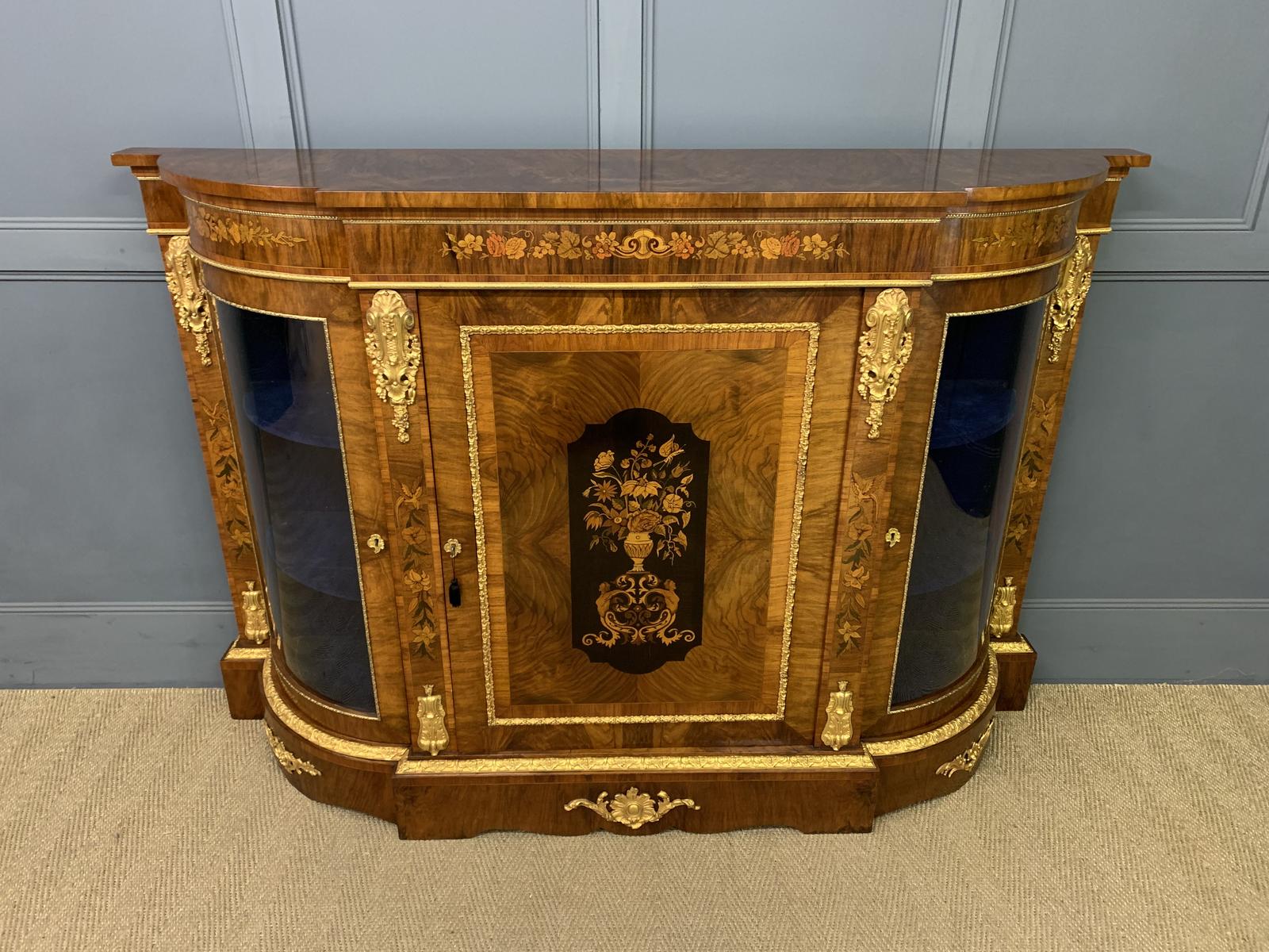 Victorian Burr Walnut Marquetry Credenza (1 of 18)