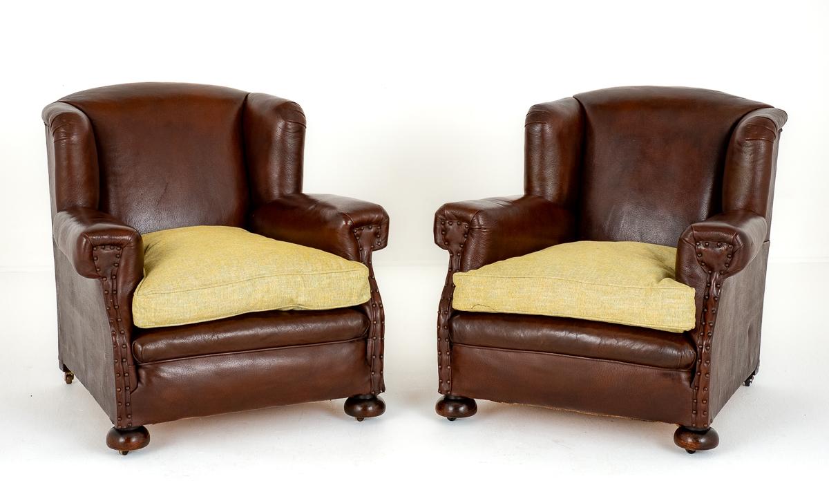 Pair of Victorian Leather Club Chairs (1 of 6)