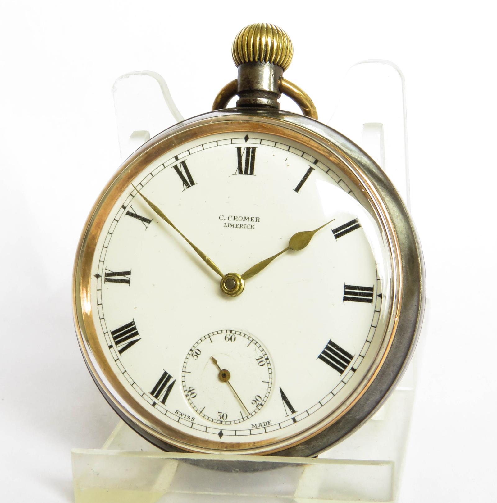 Pocket Watch: Antique Omega Gun Metal Pocket Watch, Limerick (1 of 5)
