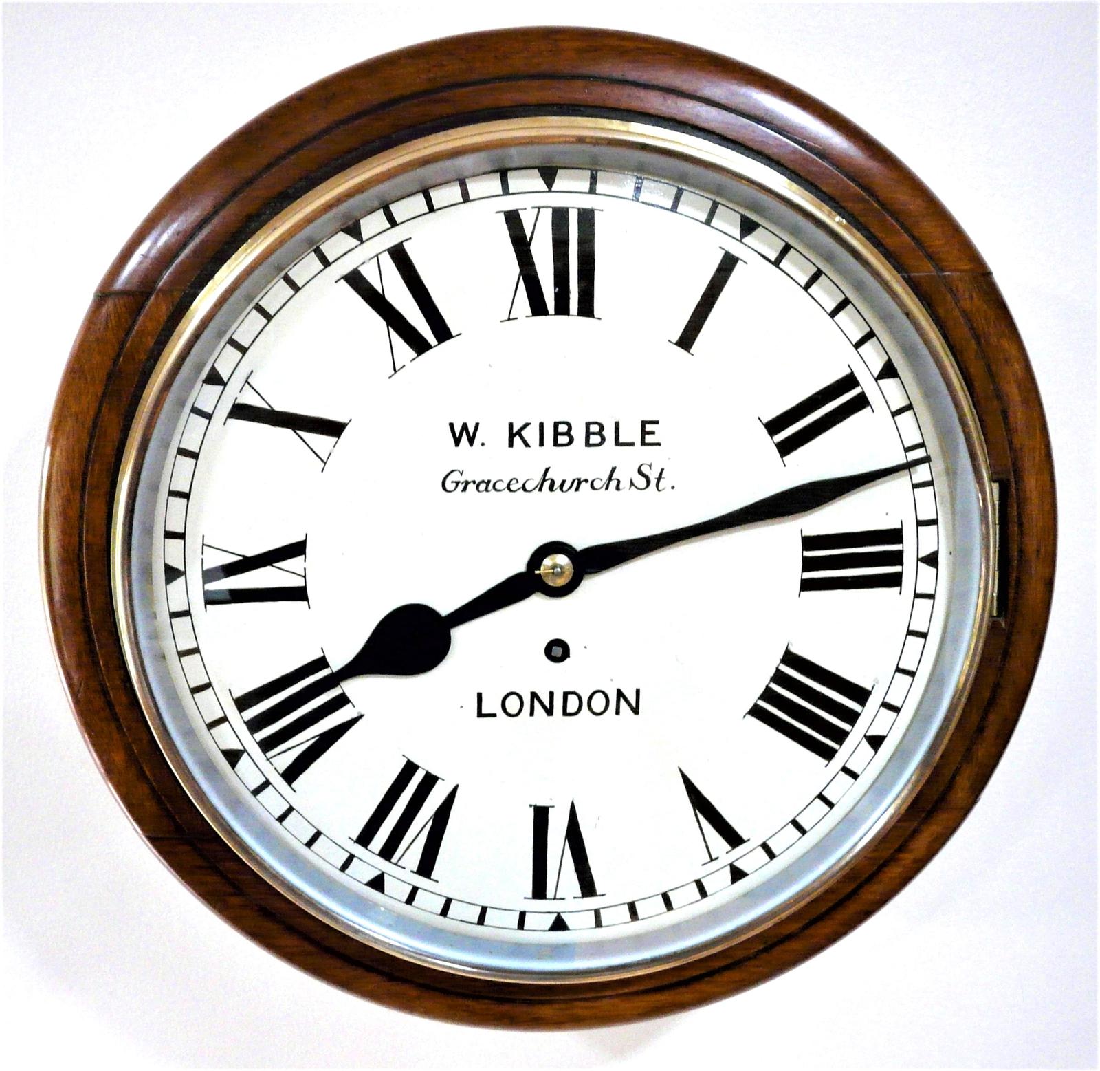 Wall Clock: Period 12” English Fusee Dial Timepiece by William Kibble 1870 (1 of 8) Wall Clock: Period 12” English Fusee Dial Timepiece by William Kibble 1870 (1 of 8)