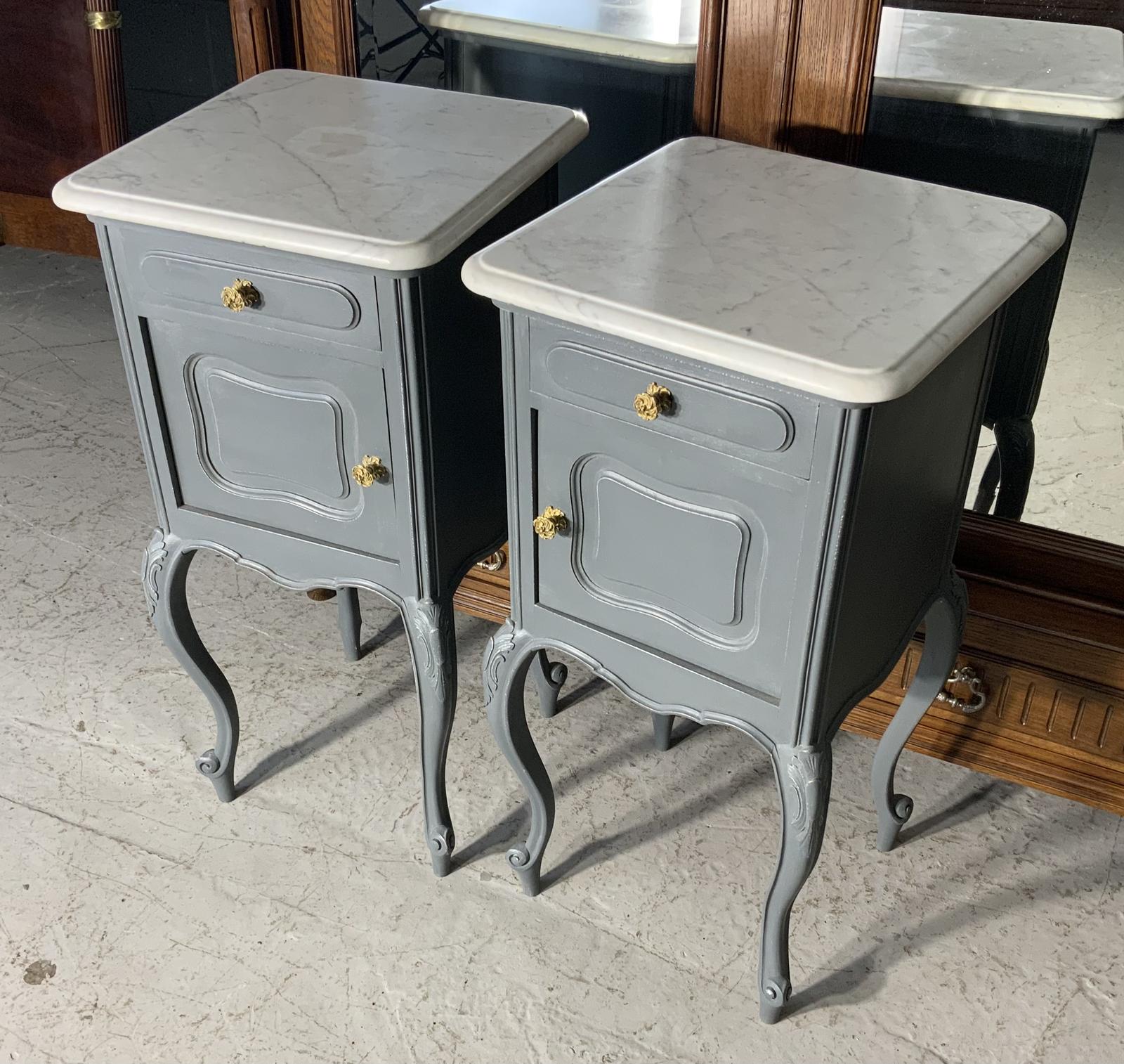 Painted Pair of French Bedside Cabinets (1 of 6)