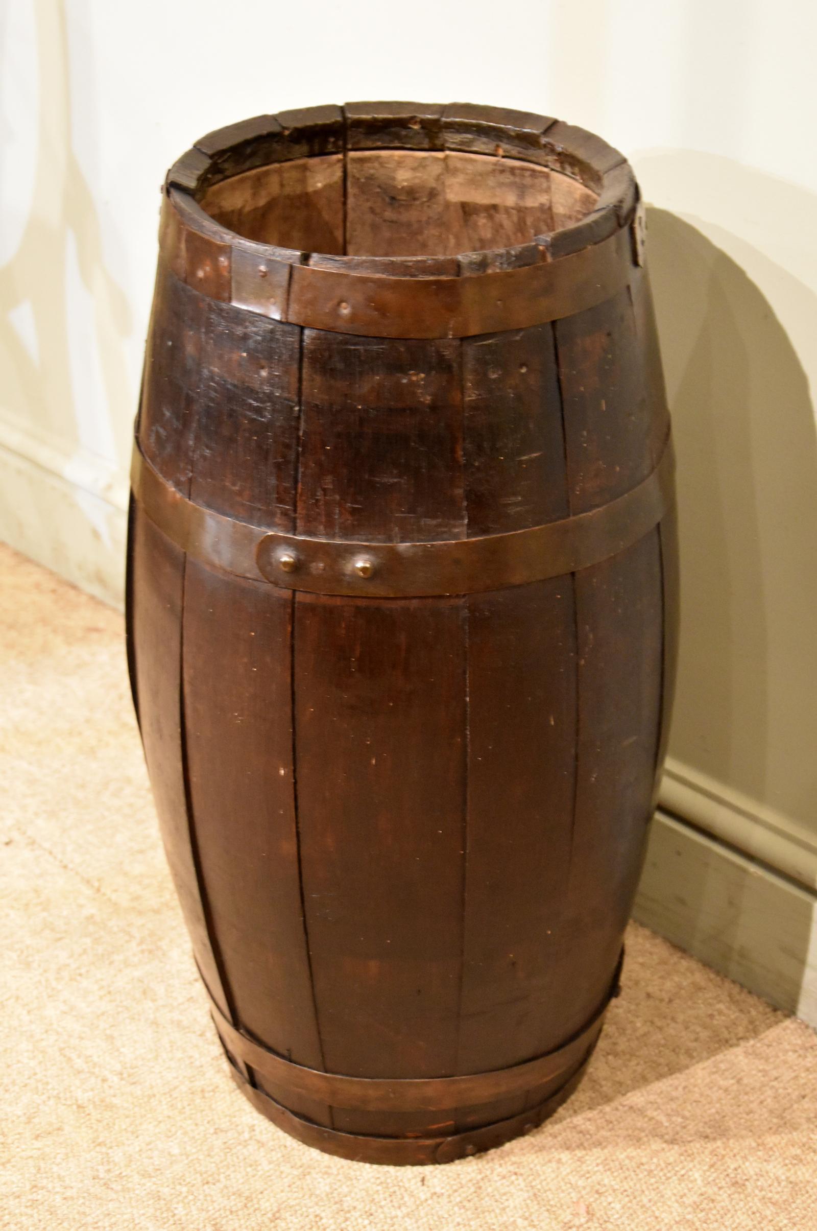 19th Century Oak & Brass Bound Barrel (1 of 4)